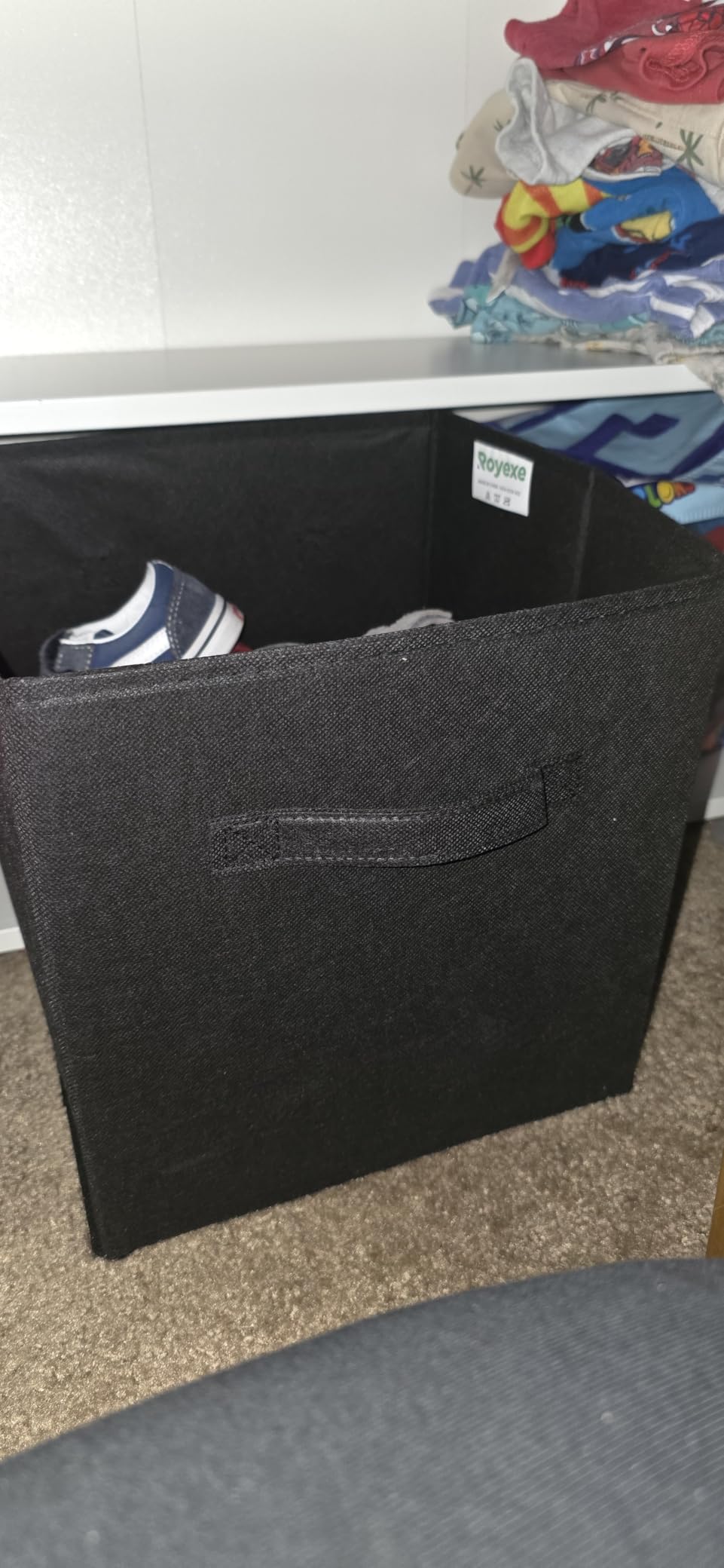 Storage Cubes Pack Of 8 - Standard Size Cube Storage Bin 10.5x10.5x11 With Dual Handles For Easy Carrying- Fabric Storage Bins Collapsible (Black) customer photo 1