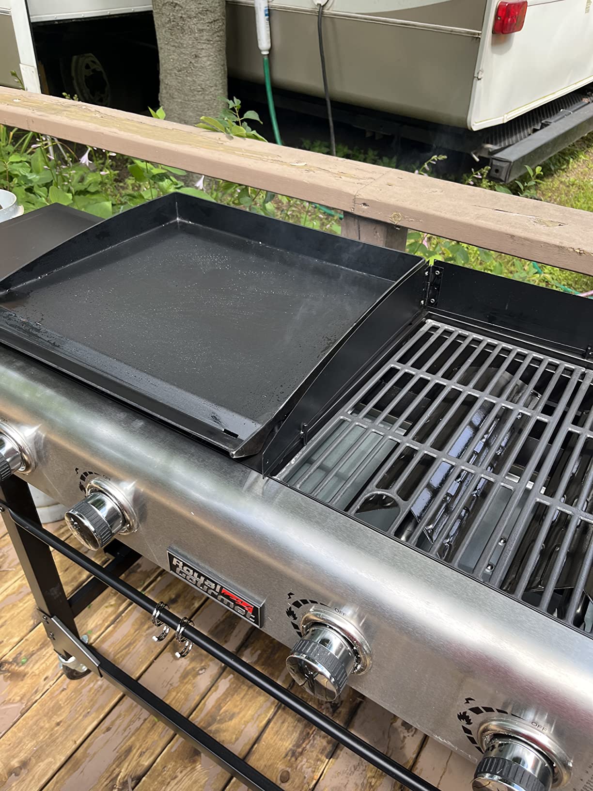 Royal Gourmet Portable Propane Gas Grill and Griddle Combo with Side Table customer photo 2