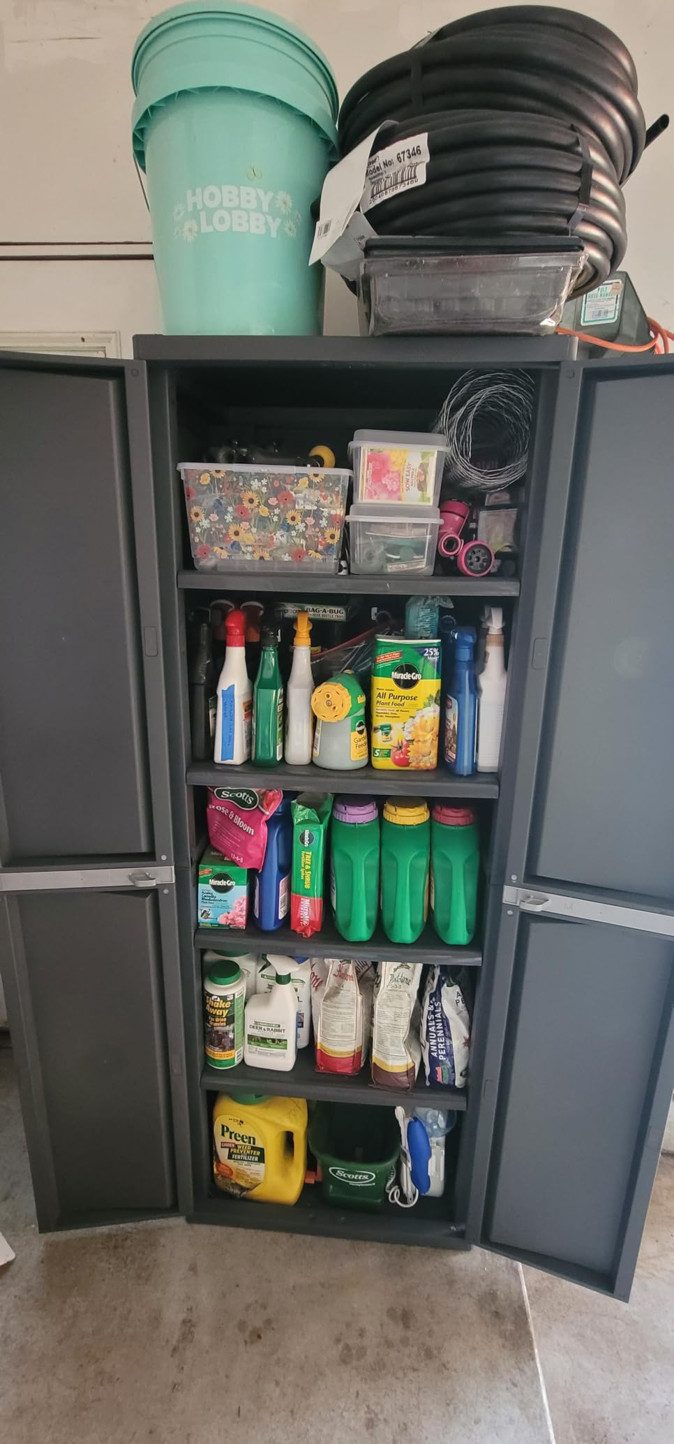 Sterilite 4 Shelf Cabinet, Lockable Utility Storage, Gray customer photo 2