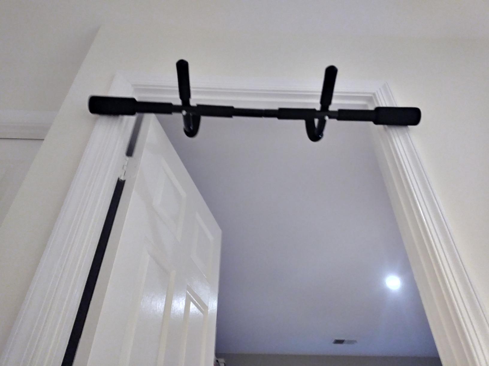 ProsourceFit Multi-Grip Lite Pull Up/Chin Up Bar, Heavy Duty Doorway Upper Body Workout Bar for Home Gyms 24”-32” customer photo 1