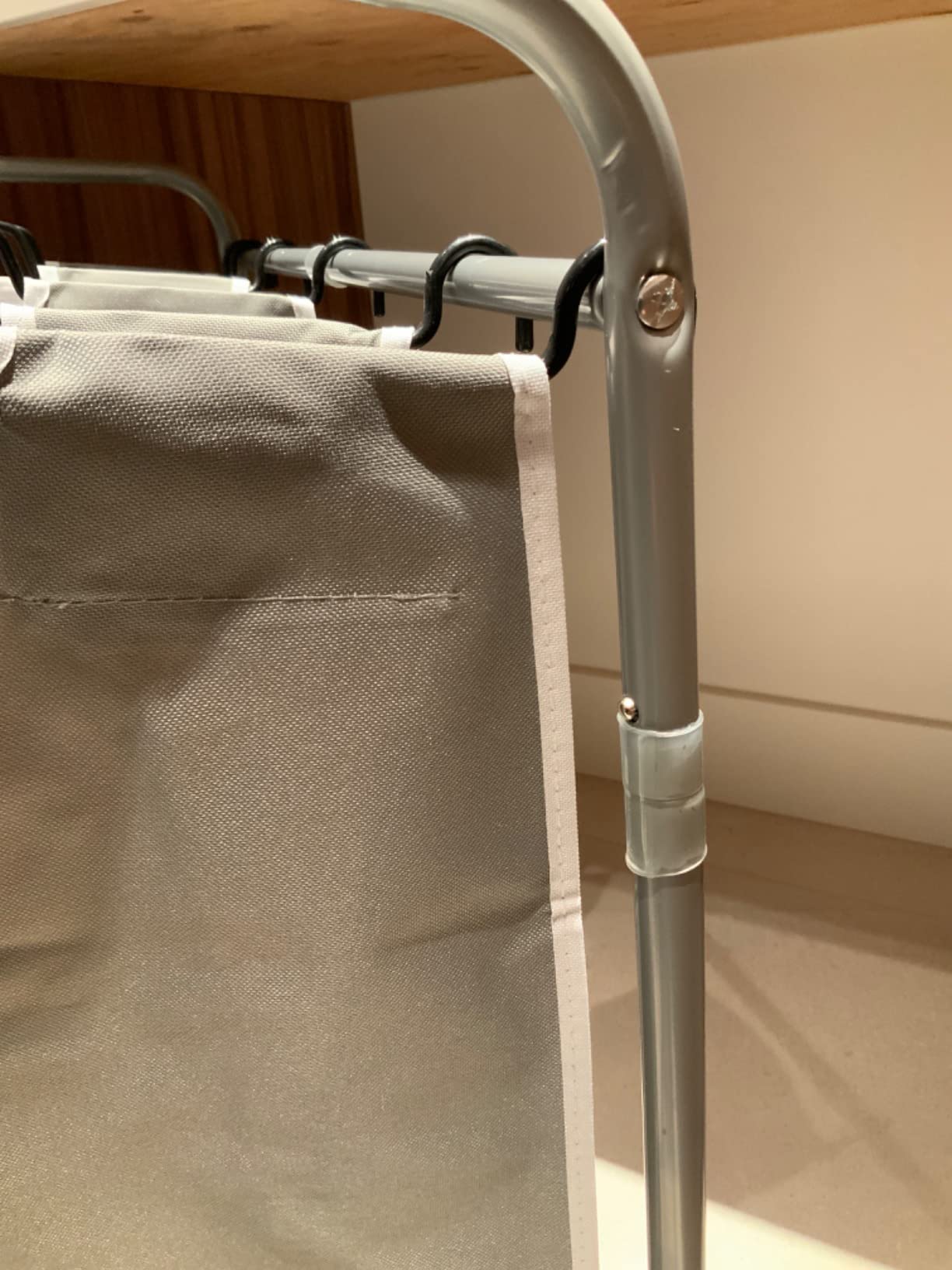Simple Houseware Heavy Duty 3-Bag Laundry Sorter Rolling Cart, Chrome customer photo 2