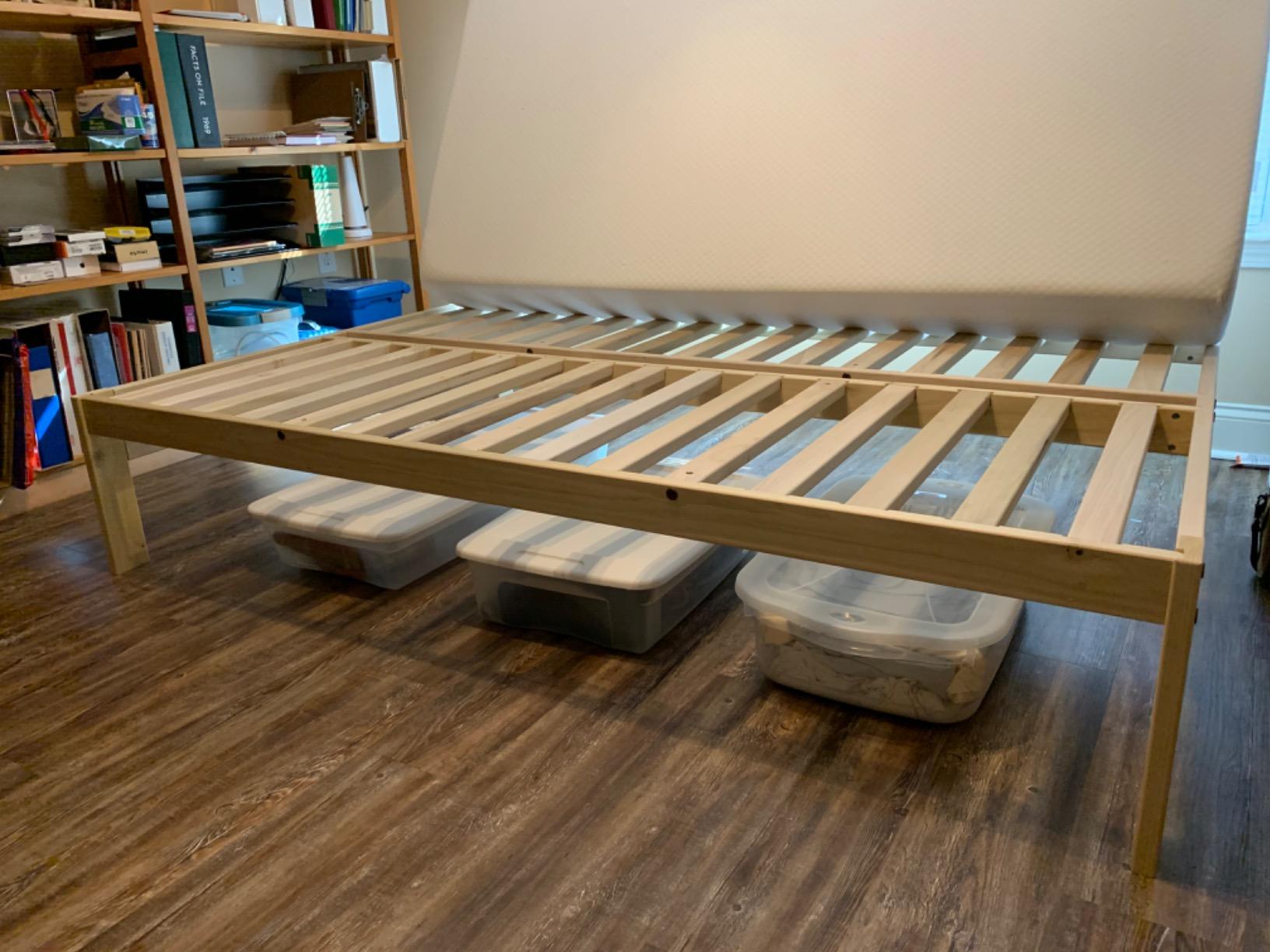 KD Frames Nomad Platform Bed - Queen Bed Frame - Unfinished Wood Bed Frame - Minimalist Swedish Design - Natural Wood Bed - Easy Assembly, No Box Spring Needed - Solid Wood Queen Platform Bed customer photo 1