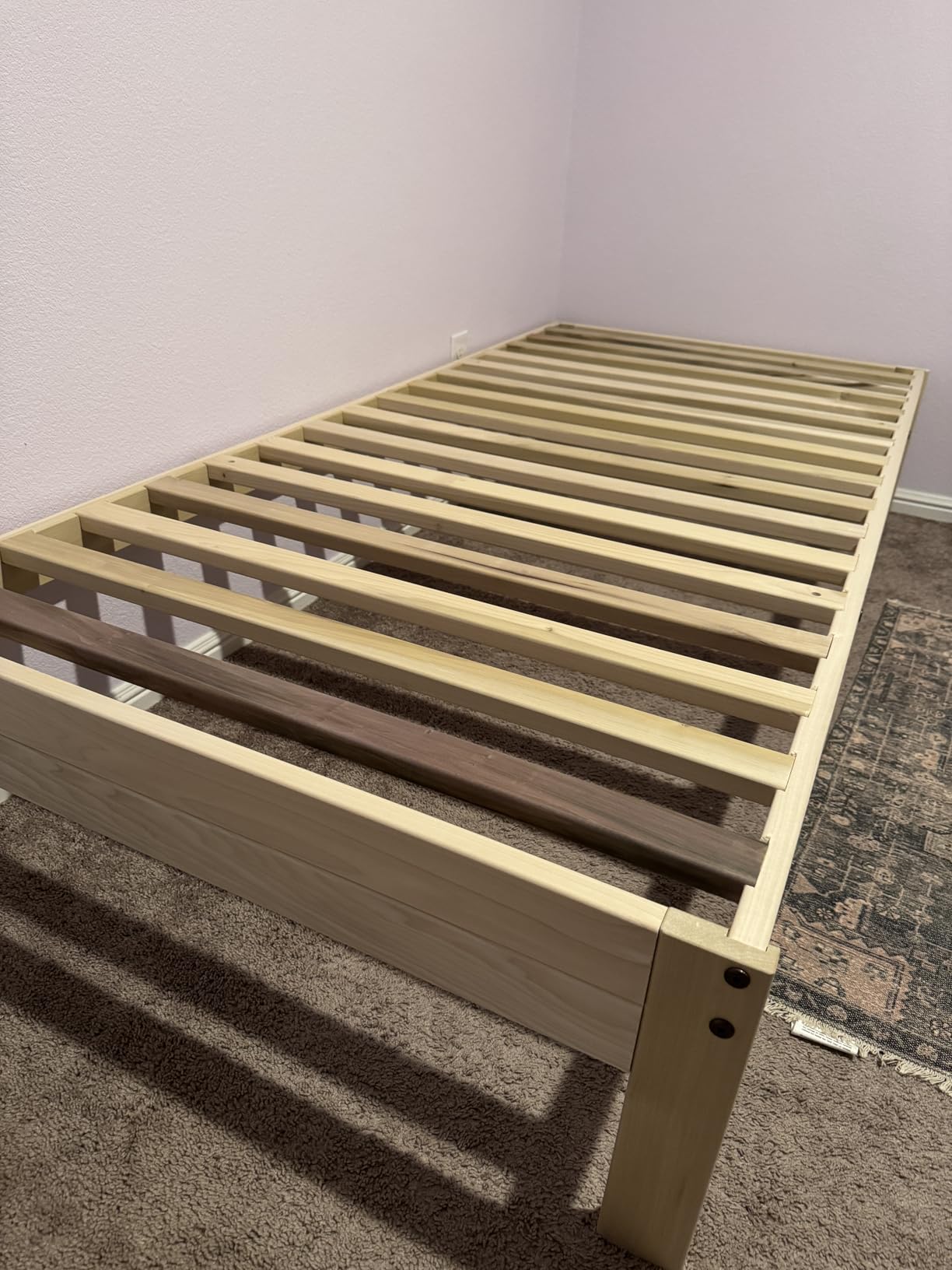 KD Frames Nomad Platform Bed - Queen Bed Frame - Unfinished Wood Bed Frame - Minimalist Swedish Design - Natural Wood Bed - Easy Assembly, No Box Spring Needed - Solid Wood Queen Platform Bed customer photo 2