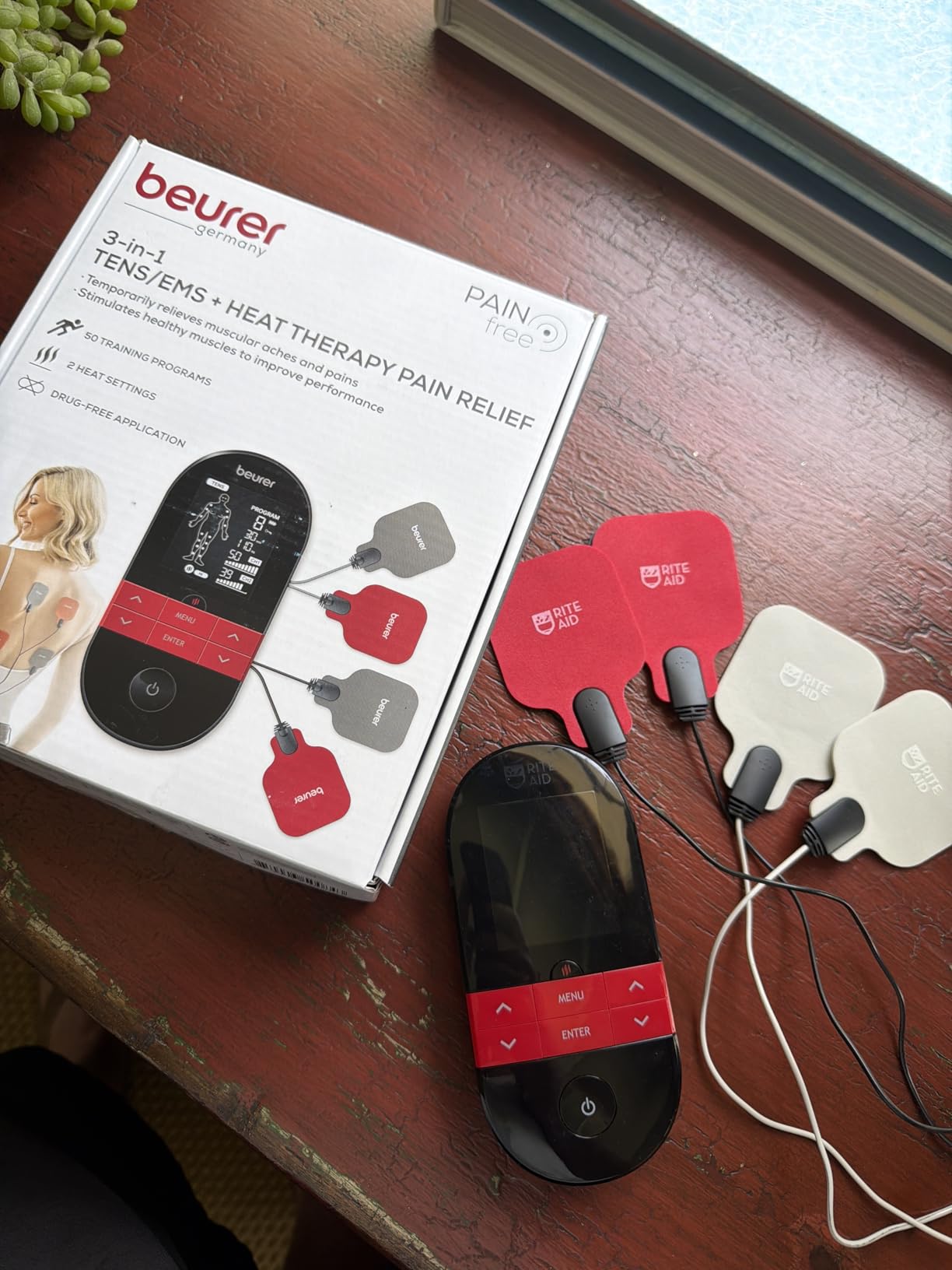 Beurer EM49 Digital TENS & EMS Device for Pain Relief and Muscle Stimulation, 15 TENS Programs, 35 EMS Programs, 2 Adjustable Channels with 4 Self-Adhesive Electrodes customer photo 2