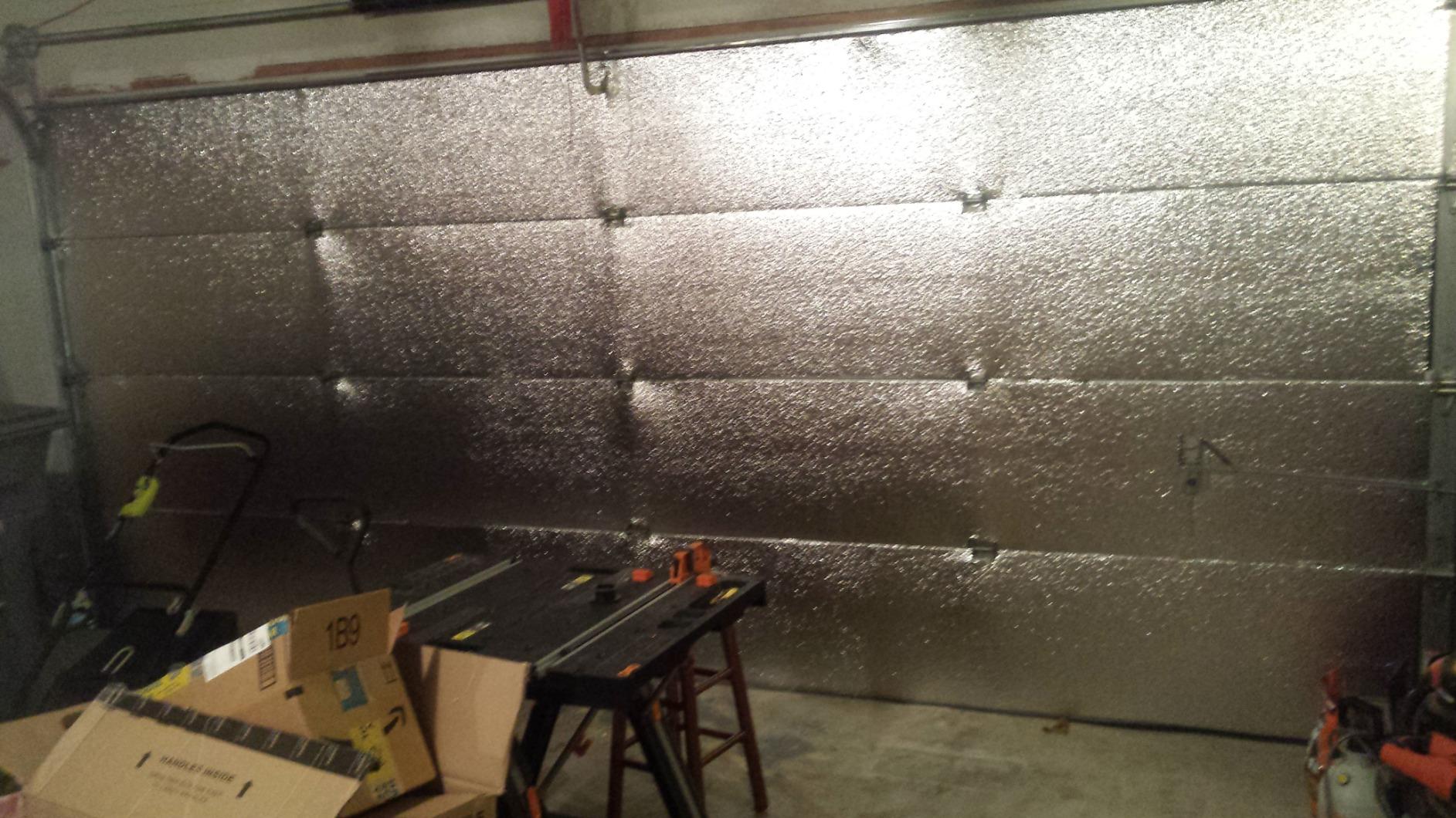 US Energy NASATECH (Pre-Cut for 16 Panel) 2 Car Garage Door Reflective Insulation Kit (R8) 1/4 thick w/ New And Improved Super Heavy Duty Double Sided Foam Tape Fits 16x7 16x8 18x7 18x8 Garage Doors customer photo 2
