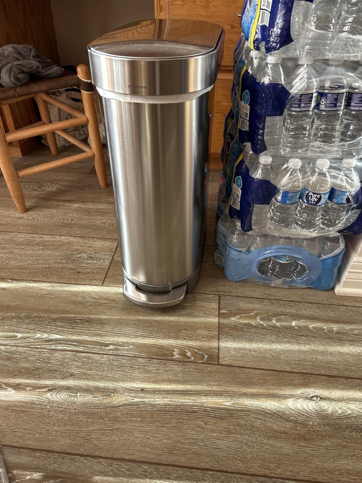 simplehuman 45 Liter / 12 Gallon Slim Hands-Free Kitchen Step Trash Can, Brushed Stainless Steel customer photo 2