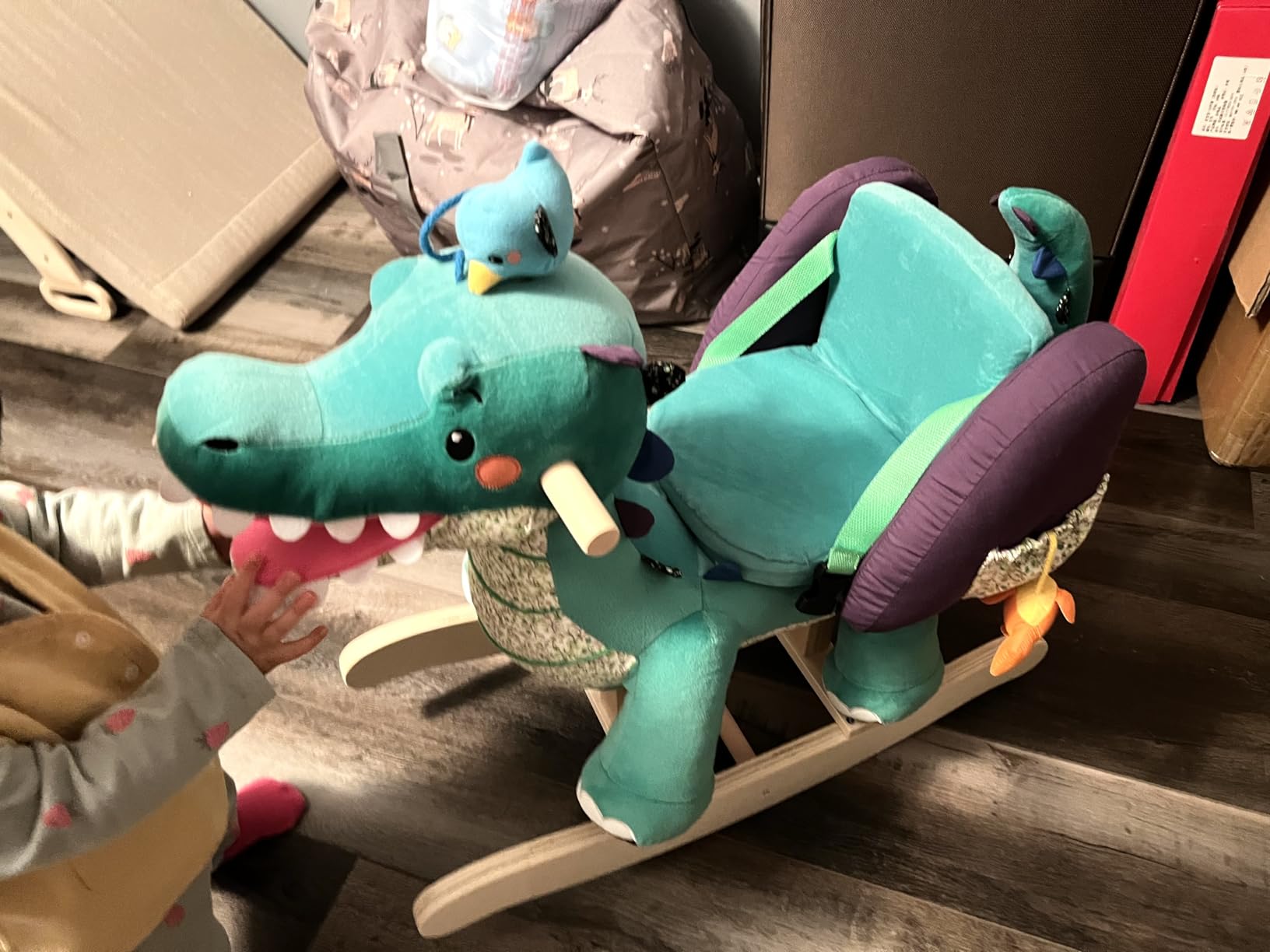 labebe Baby Rocking Horse, Green Crocodile Plush Rocker Toy customer photo 2