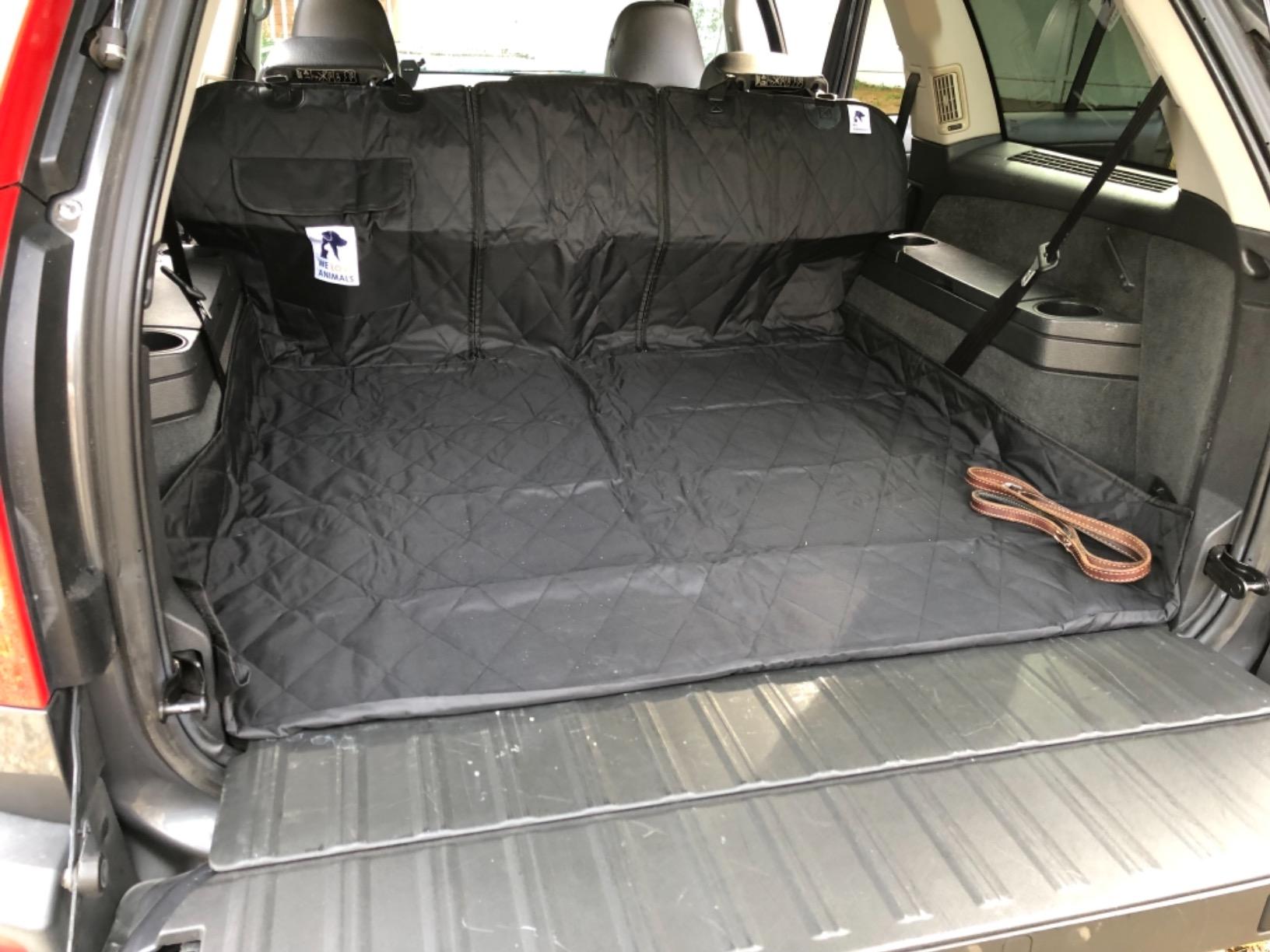 SUV cargo liner for dogs, Dog Car Seat Cover For Back Seat, Nonslip trunk mat, Waterproof Car Seat Protector for Dogs, Durable cargo cover with Bumper Flap, Dog Accessories, Easy to Install & Clean customer photo 1
