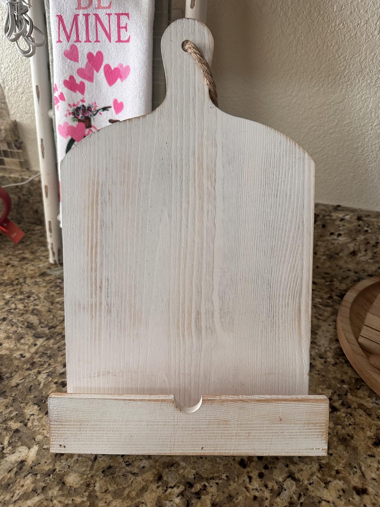 MyGift Cookbook Stand Recipe Book Holder Brown Wood Cutting Board Design customer photo 1