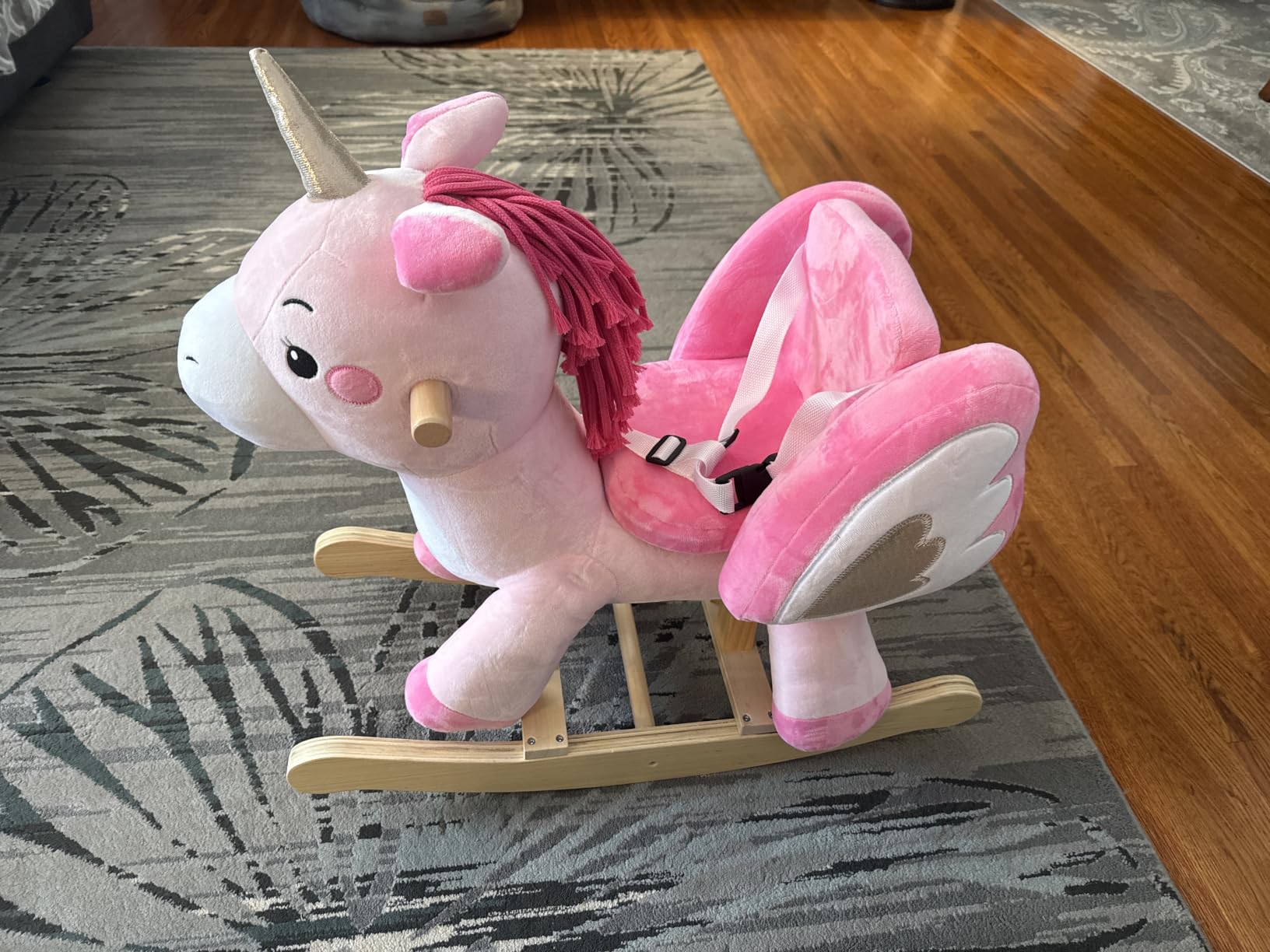 labebe - Baby Rocking Horse, Ride Unicorn, Kid Ride On Toy for 6 Month-3 Year Old, Infant (Boy Girl) Plush Animal Rocker, Toddler/Child Stuffed Ride Toy (Pink) customer photo 1