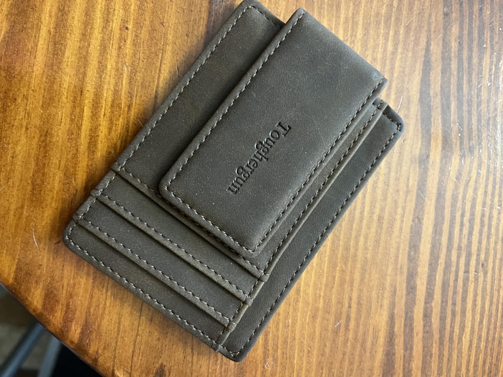 Toughergun Slim Wallet for Men RFID Blocking Money Clip, Minimalist Front Pocket Credit Card Holder, Magnetic Thin Mens Wallets with ID Window customer photo 2