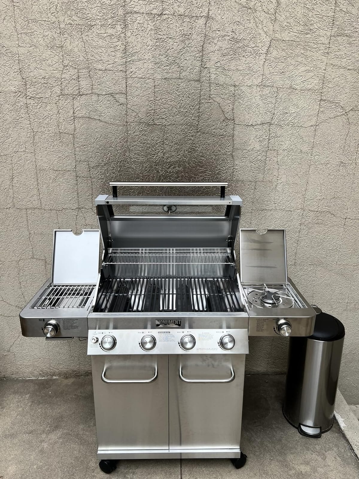 Monument Grills Larger 4+2 Burner Propane Gas Grills Stainless Steel Cabinet Style with Clearview® Lid, Knob Controls, Built-In Thermometer, Infrared Side Sear Burners & Side Burners, Outdoor Use customer photo 2