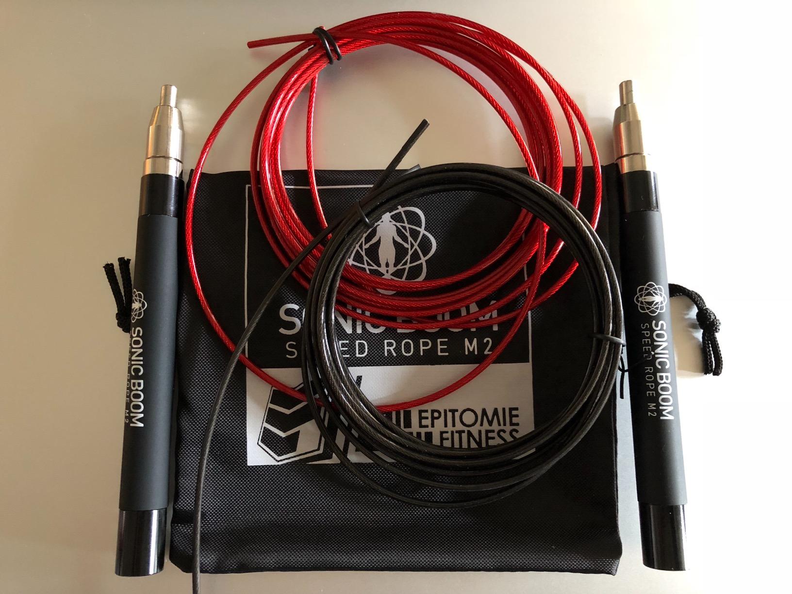 Epitomie Fitness Sonic Boom M2 High Speed Jump Rope - Patent Pending Self-Locking, Screw-Free Design – Weighted, 360 Degree Spin, Silicone Grip with 2 Speed Rope Cables for Home Workout, & More customer photo 1