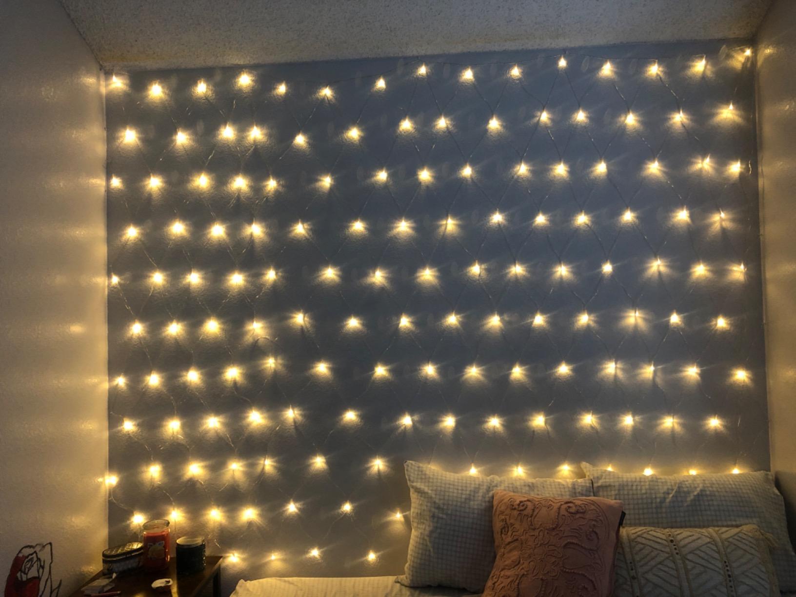 Net Mesh String Lights Waterproof, 200 Light Bubbles, 8 Lighting Modes, for Indoor Outdoor, Curtain, Christmas Tree, Bush, Party, Wedding, Fairy, Wall Decoration (9.8 ft x 6.6 ft, Blue) customer photo 2