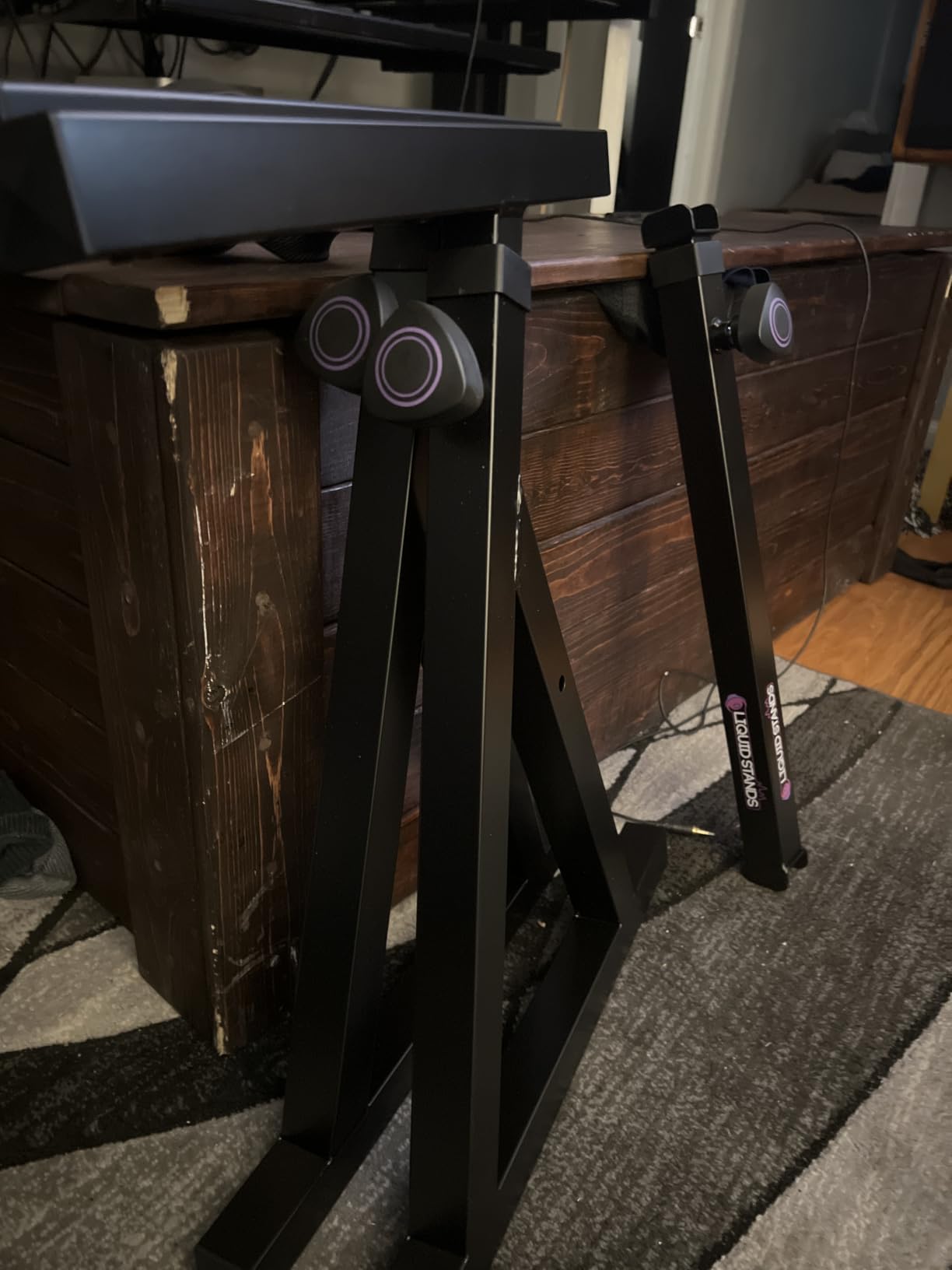 Liquid Stands Piano Keyboard Stand - Z Style Adjustable and Portable Heavy Duty Music Stand for Kids and Adults -Fits 54-88 Key Electric Pianos - Sturdy Musical Keyboard Stand (Black) customer photo 2