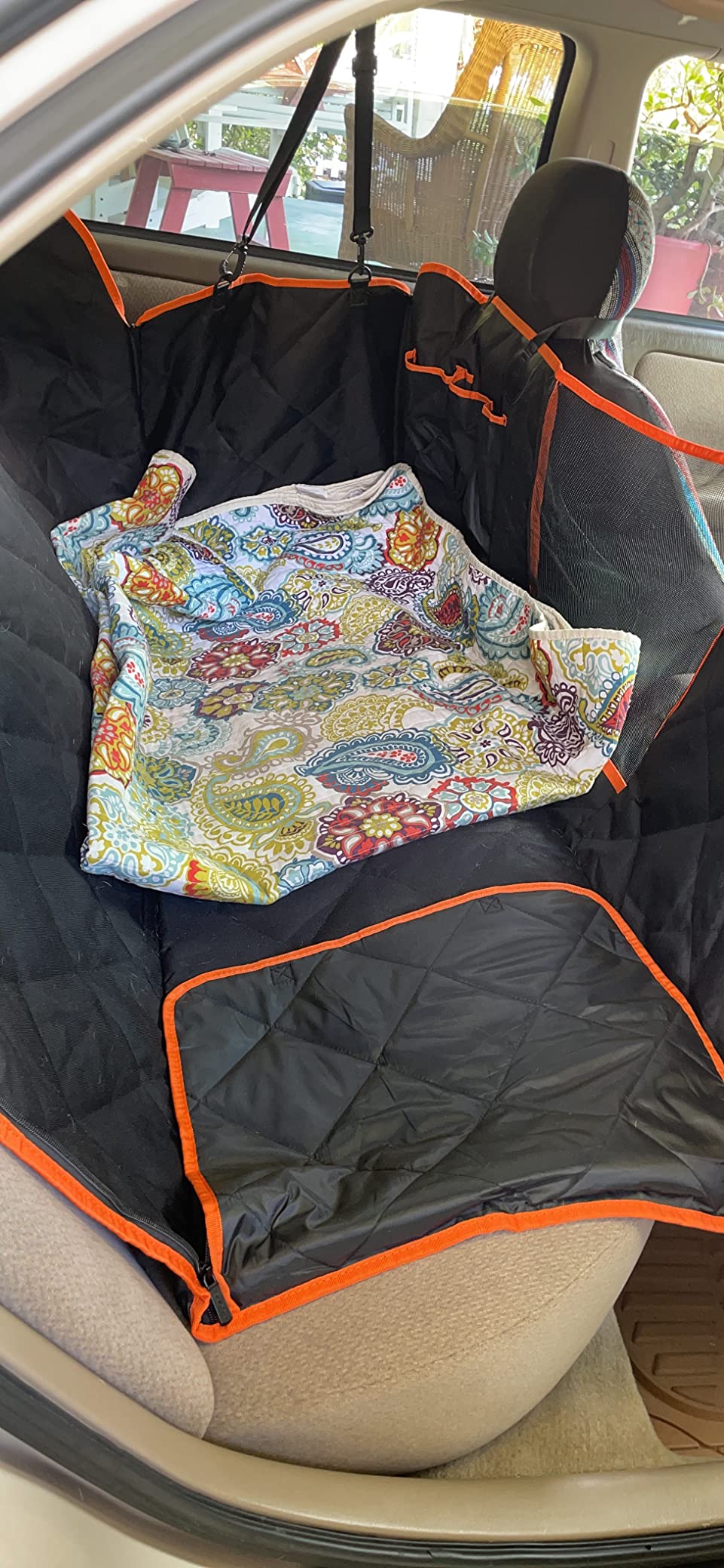 Luxury Dog Car Seat Cover for Back Seat Breathable Mesh Window Dog Hammock for Car 4-Layer Heavy Duty Waterproof Pet Seat Protector Scratch-Proof Car Seat Cover Perfect for Family Road Trips customer photo 2