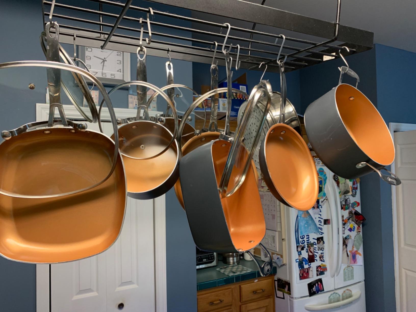 GOTHAM STEEL 20 Pc Pots and Pans Set Non Stick Ceramic Cookware, Copper customer photo 1