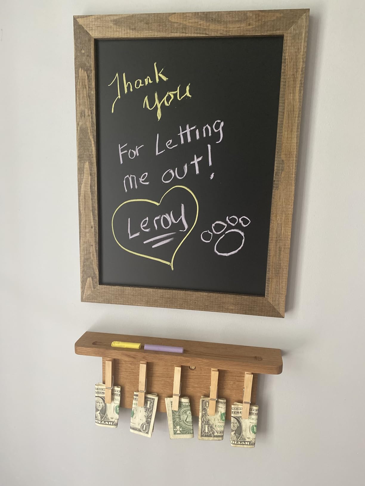Ilyapa Framed Kitchen Chalkboard Sign, 12x16 Inch - Rustic Brown, Wall customer photo 2