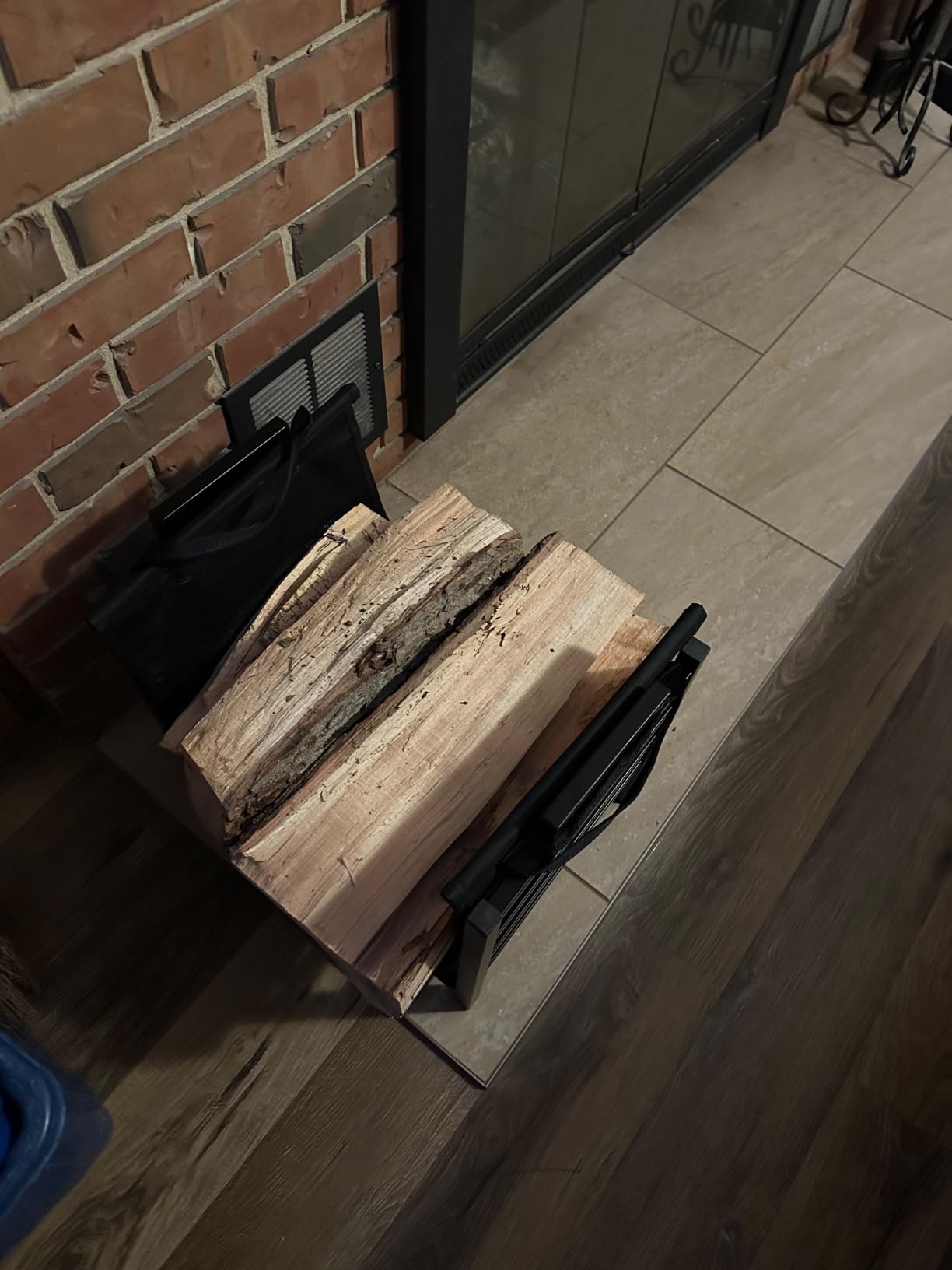 DOEWORKS Indoor Firewood Rack 18 Inch Fireplace Log Holder with Canvas Carrier customer photo 1