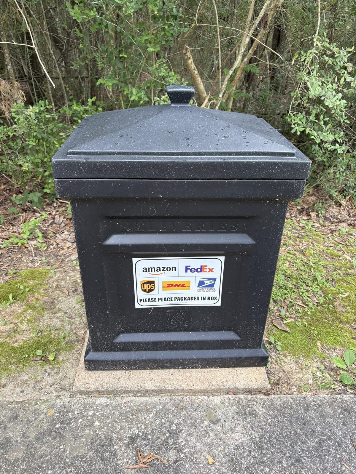 Step2 Express Parcel Delivery Box, Large Outdoor Package Bin with Lid, Weather-Resistant, Black customer photo 1