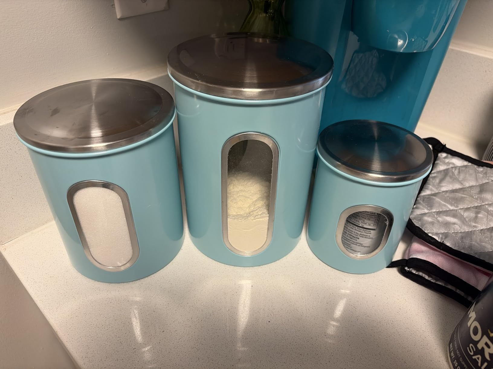 Mixpresso 3-Pcs Black Canisters Set for Kitchen Storage Airtight Jars customer photo 2