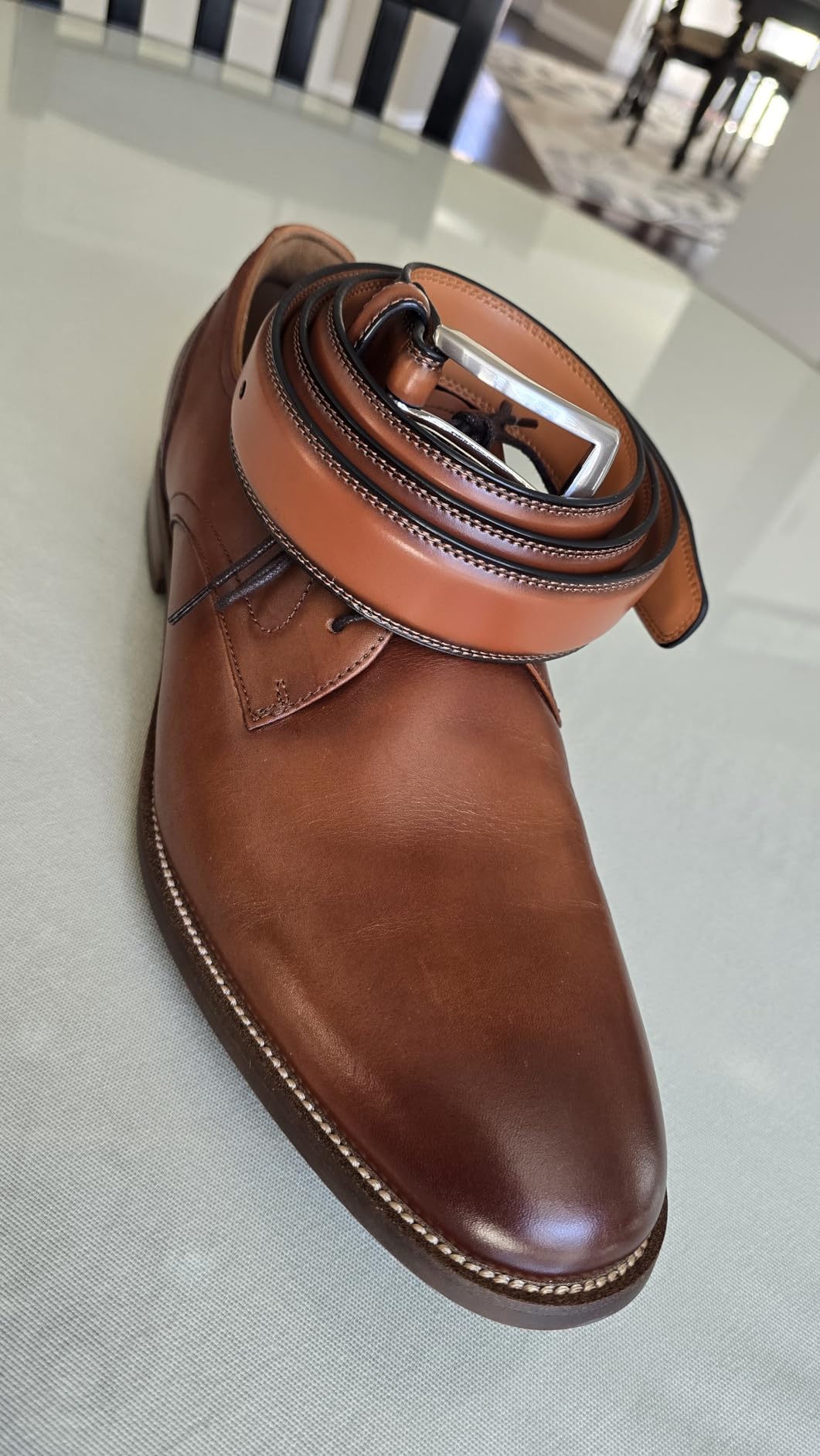 KM Legend Mens Leather Dress Belt - Classic & Fashion For Work Business And Casual customer photo 2
