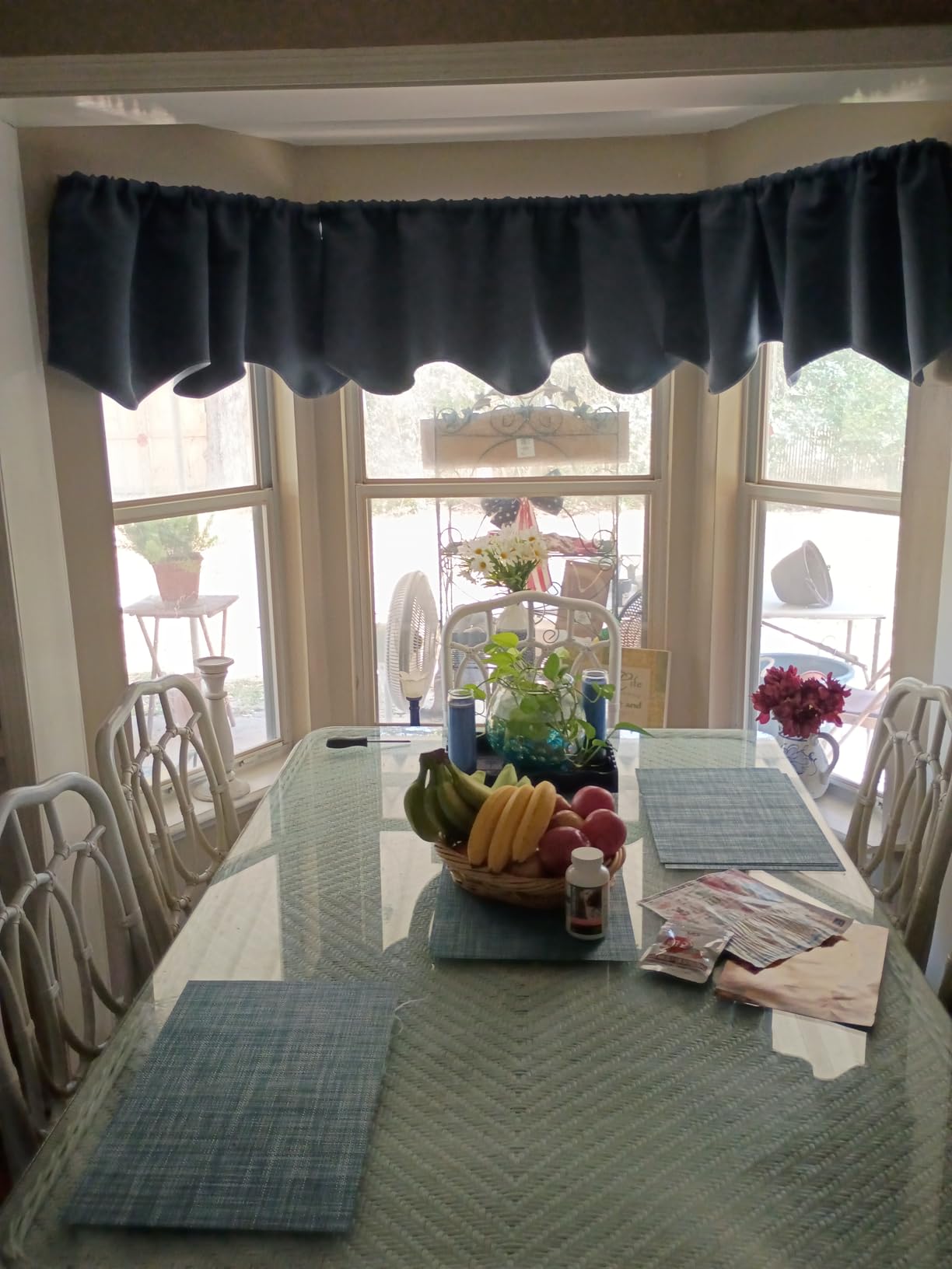 NICETOWN Burgundy Red Kitchen Window Blackout Valances Home Decor customer photo 1
