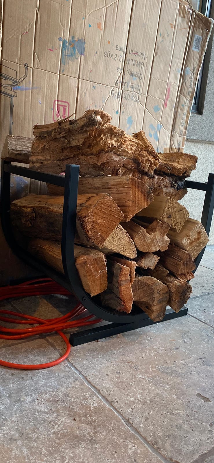 DOEWORKS Indoor Firewood Rack Decorative Wood Holder Fireside Log Rack customer photo 2