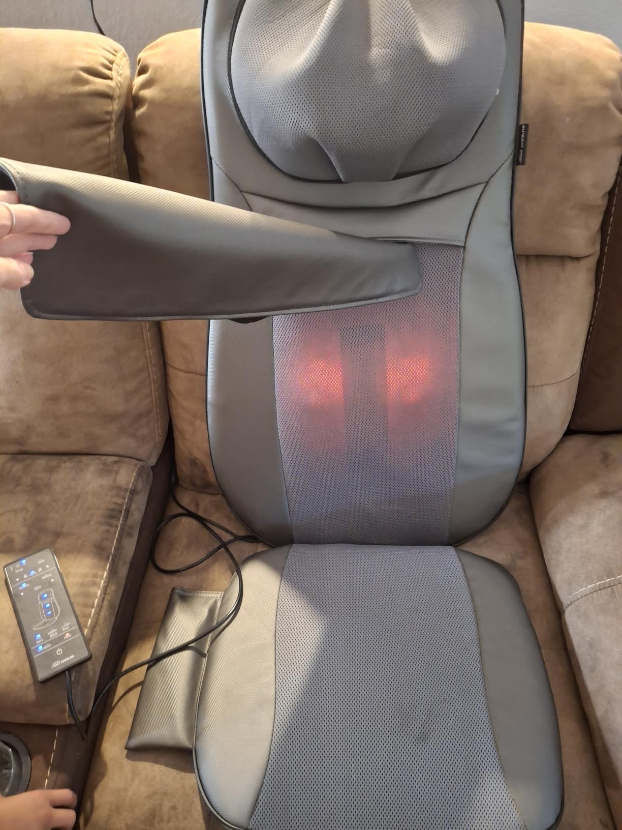Snailax Shiatsu Neck & Back Massager with Heat Chair Pad Kneading Massage | Men Women Gift, Adjustable Neck Massage, Spot & Rolling Massage, Seat Vibration, 5/10/15 Min Timer customer photo 2