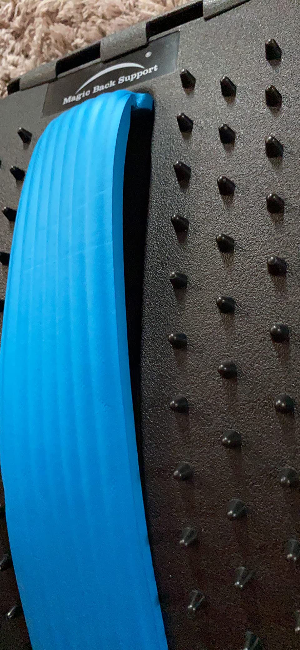 Back Stretching Device,Back Massager for Bed & Chair & Car,Multi-Level Lumbar Support Stretcher Spinal, Lower and Upper Muscle Pain Relief(Black/Blue) customer photo 2