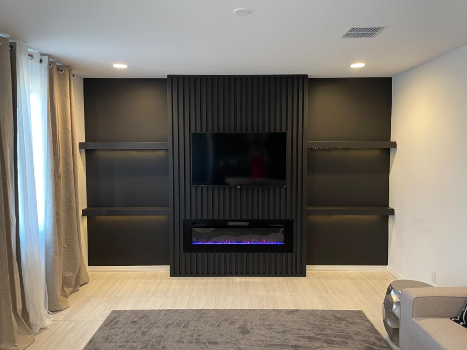 60 inch Electric Fireplace Recessed and Wall Mounted Insert customer photo 2