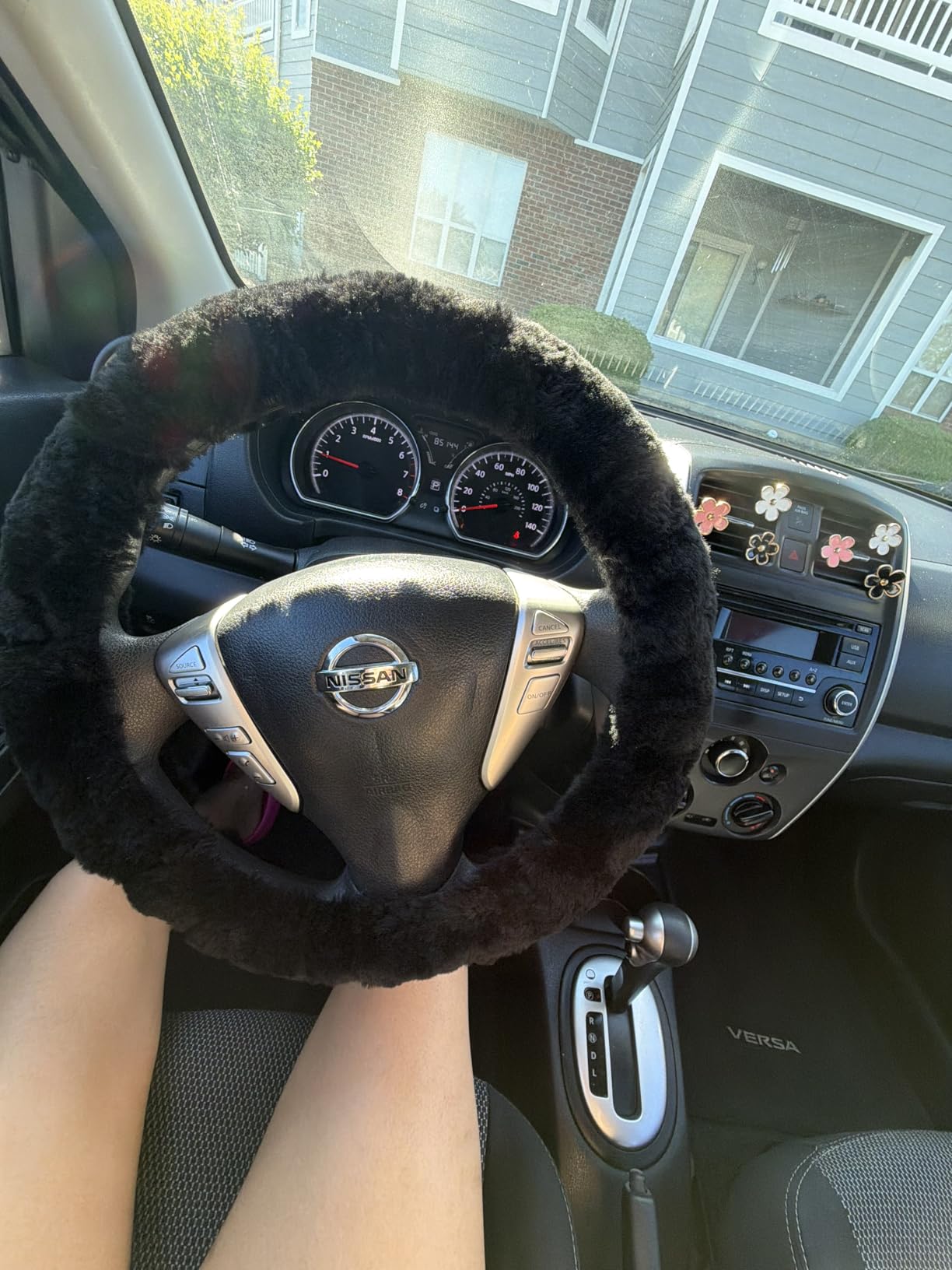 OGLAND Fuzzy Sheepskin Car Steering Wheel Cover for Women | Soft Wool Girly customer photo 1