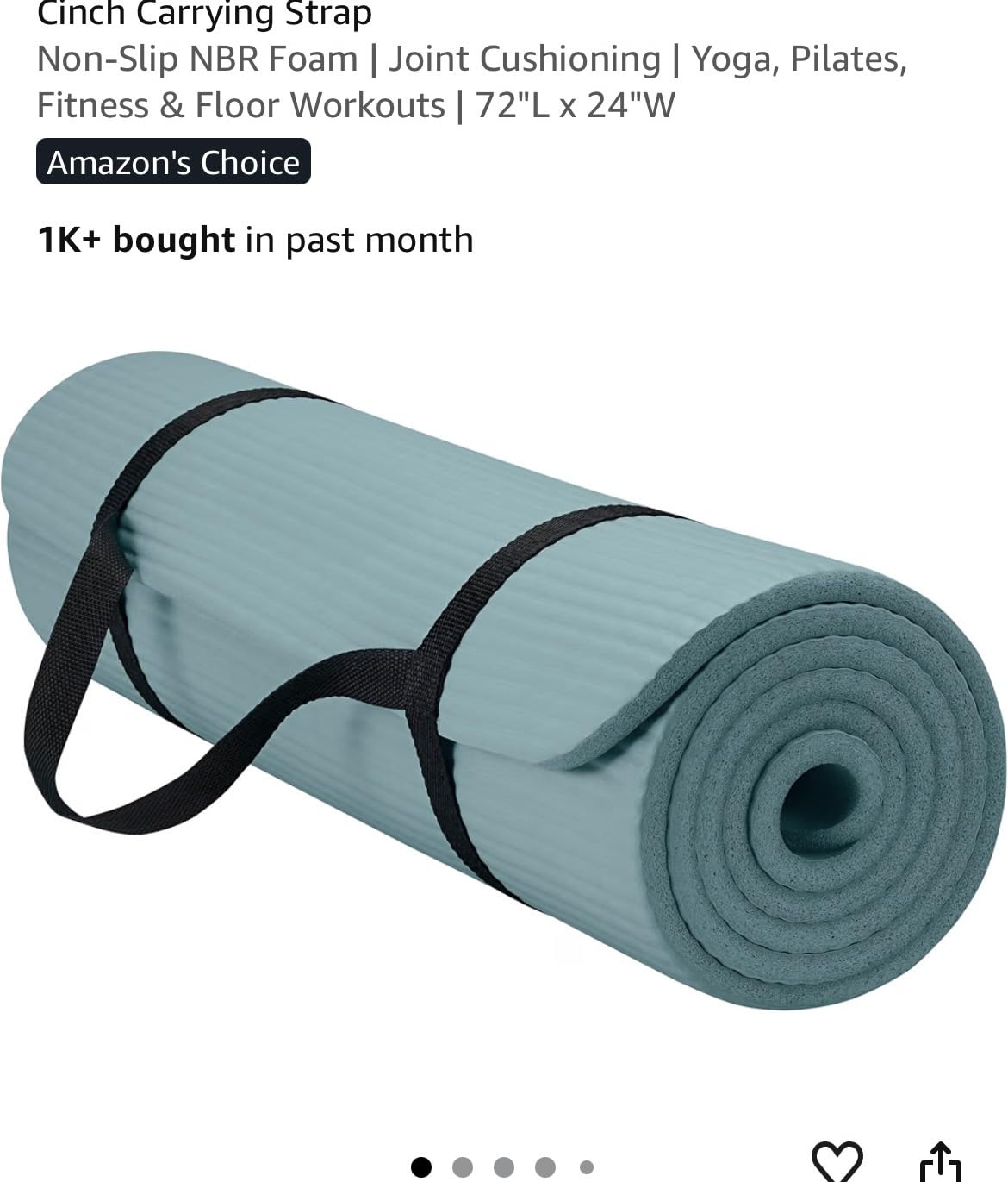 Gaiam Thick Yoga Mat, Exercise & Fitness Mat with Easy-Cinch Carrying Strap customer photo 1