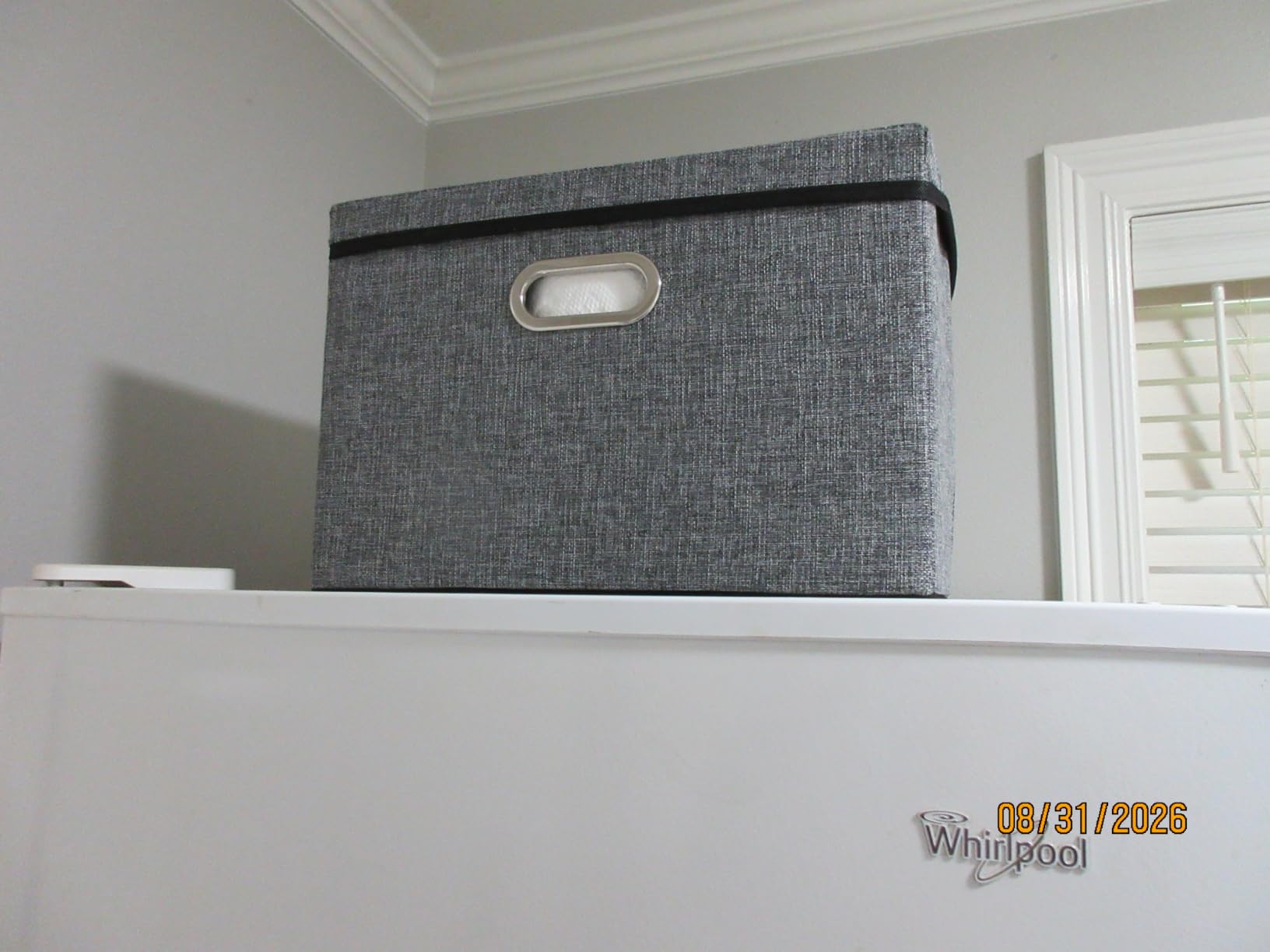 PRANDOM Large Collapsible Storage Bins with Lids [3-Pack] Linen/Cotton Blend Foldable Storage Boxes Organizer Containers Baskets Cube with Cover for Home Bedroom Closet Office Nursery(17.7x11.8x11.8) customer photo 2