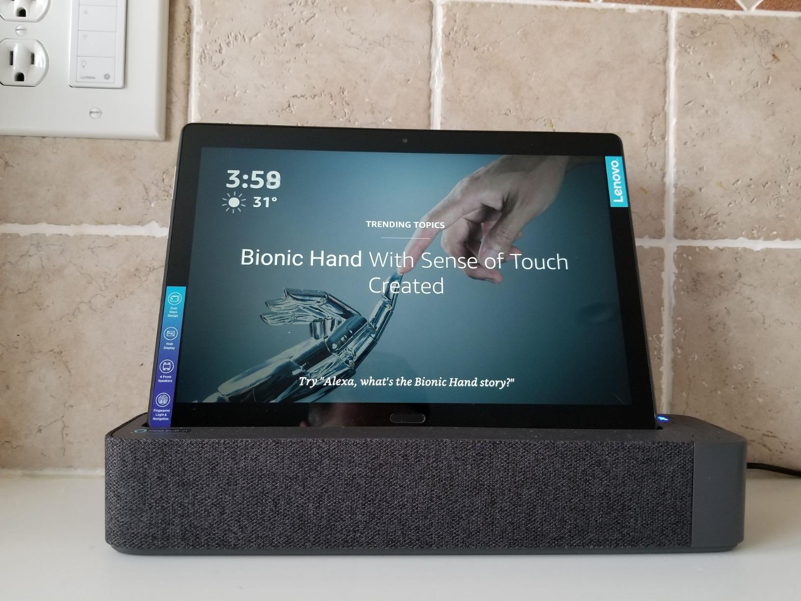 Lenovo Smart Tab P10 10.1” Android Tablet, Alexa-Enabled Smart Device with Fingerprint Sensor and Smart Dock Featuring 4 Dolby Atmos Speakers - 64GB Storage with Alexa Enabled Charging Dock Included customer photo 2