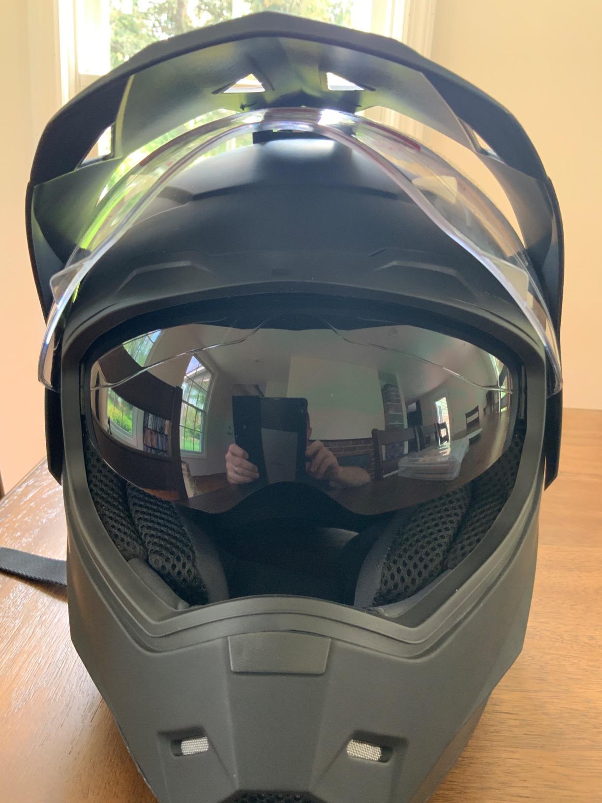 1Storm Dual Sport Motorcycle Motocross Off Road Full Face Helmet Dual Visor: HF802 customer photo 1