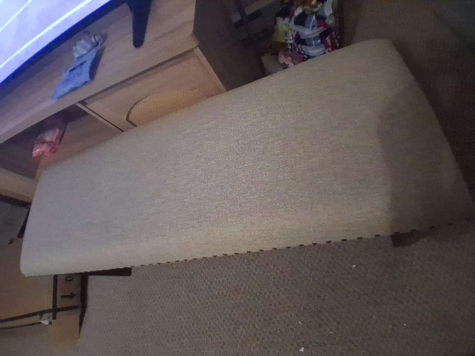Signature Design by Ashley Moriville Wood Upholstered Dining Bench, Beige customer photo 2