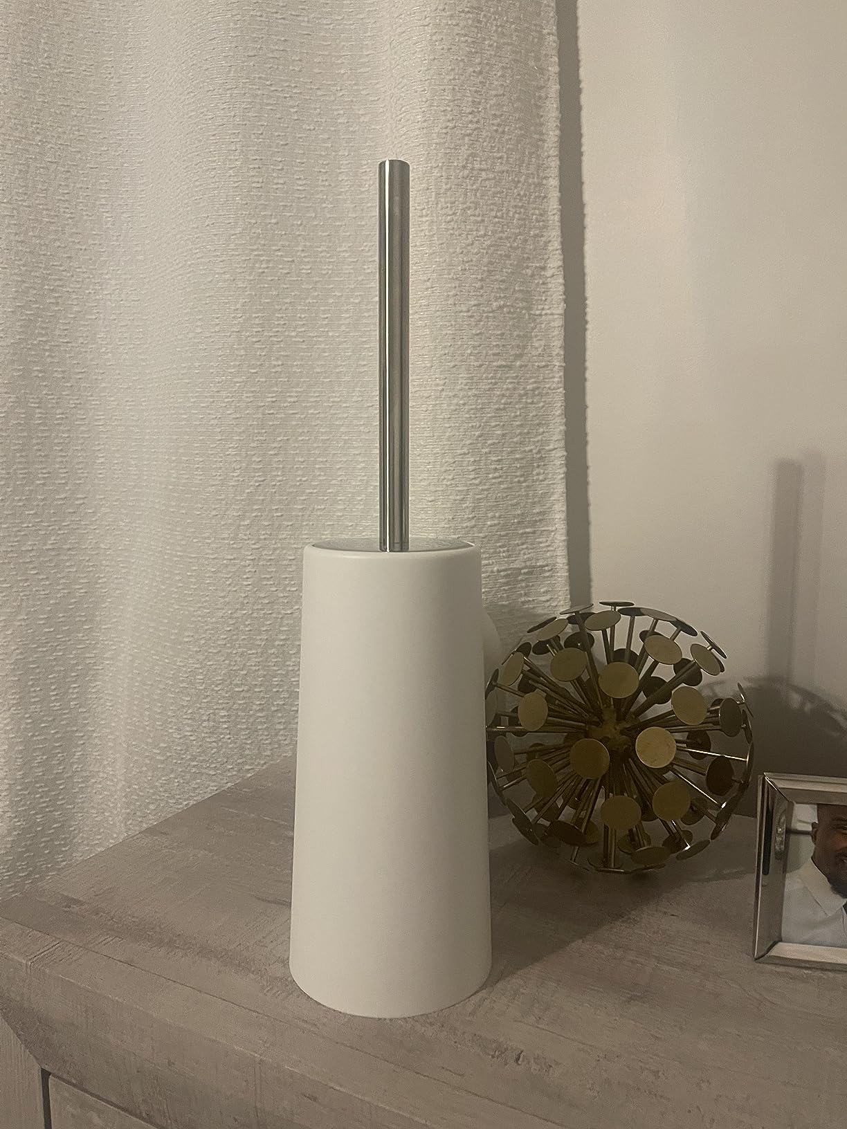 Toilet Brush and Holder, 2 Pack Toilet Brush with 304 Stainless Steel Long Handle, Toilet Bowl Brush for Bathroom Toilet-Ergonomic, Elegant,Durable (White) customer photo 2