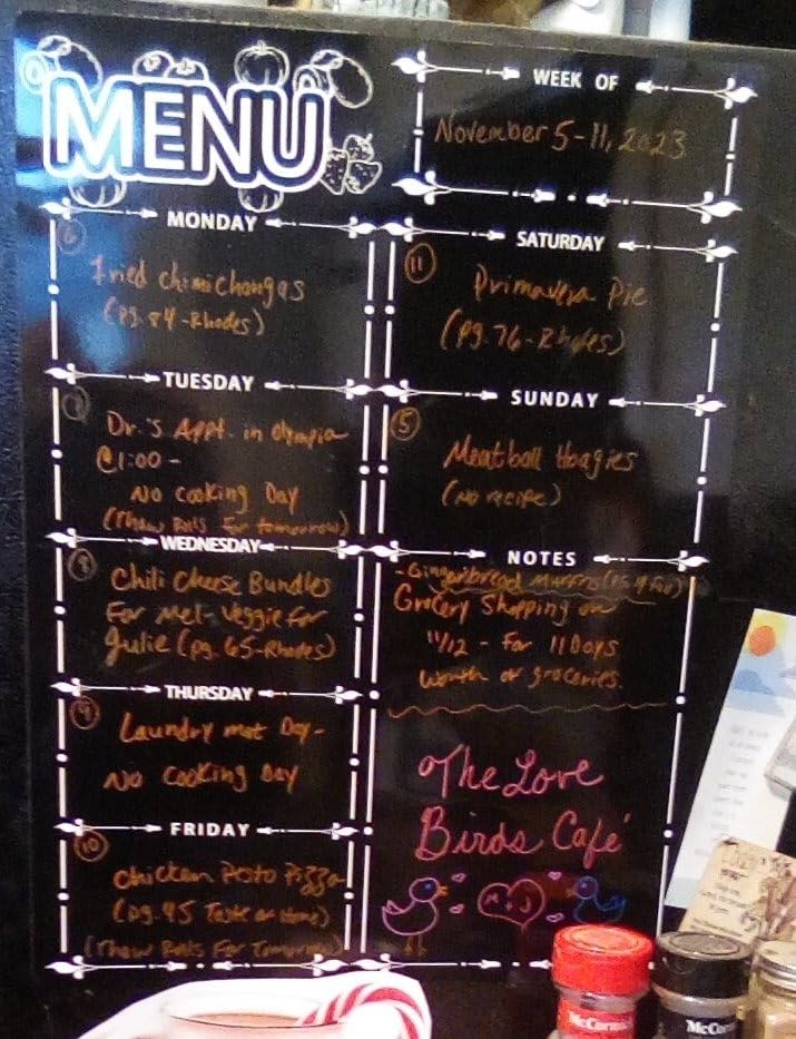 Magnetic Menu Board for Fridge, LiebHome Dry Erase Weekly Menu Planner/Family Calendar 16