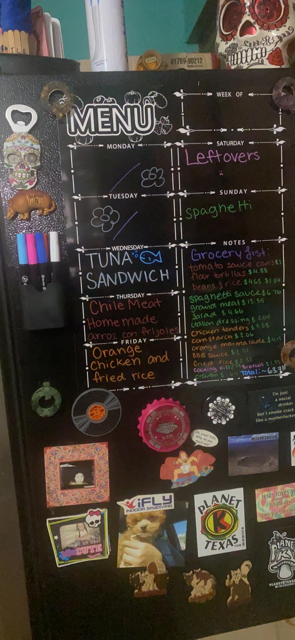 Magnetic Menu Board for Fridge, LiebHome Dry Erase Weekly Menu Planner/Family Calendar 16
