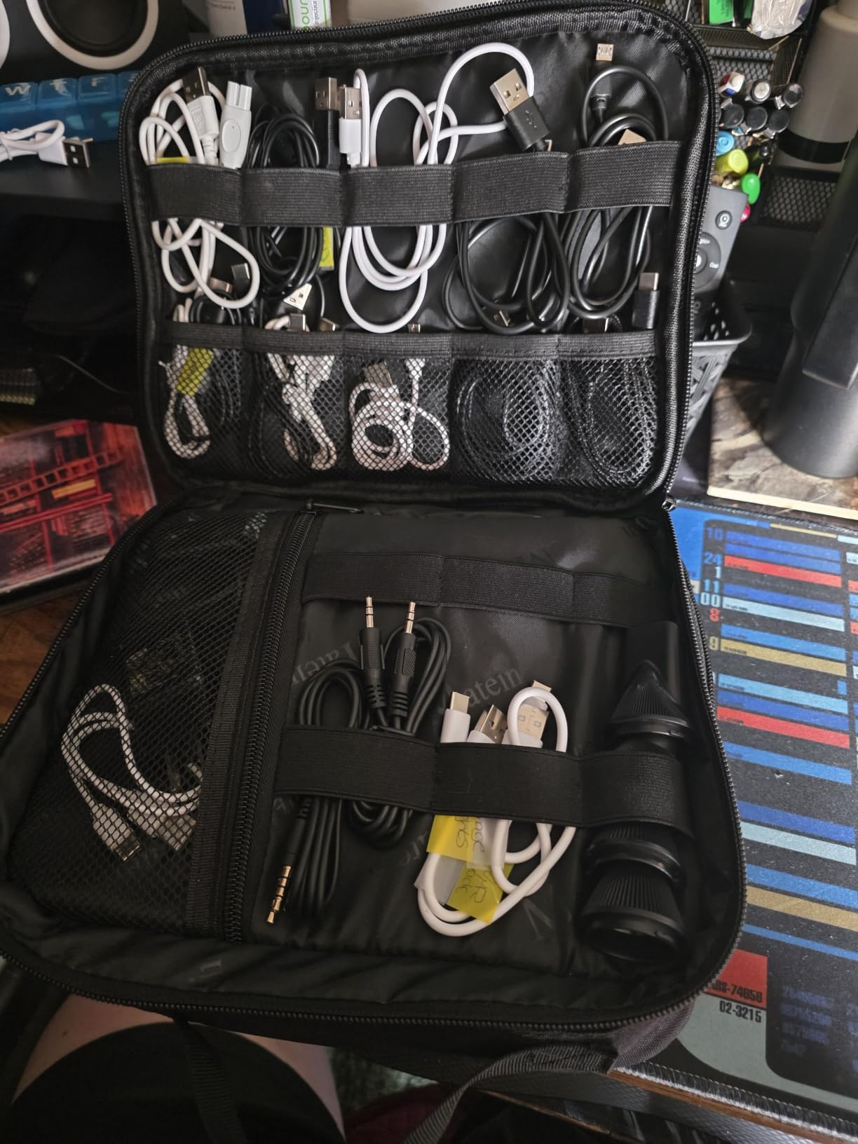 MATEIN Electronics Organizer Travel Case, Cable Organizer Bag, Black customer photo 1