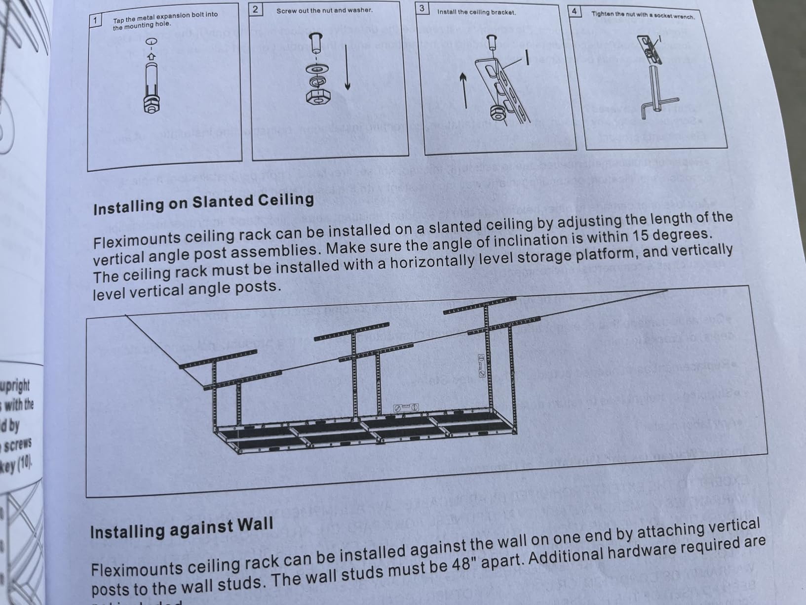 FLEXIMOUNTS 4x8 Overhead Garage Ceiling Storage Rack Adjustable, Hammertone customer photo 2