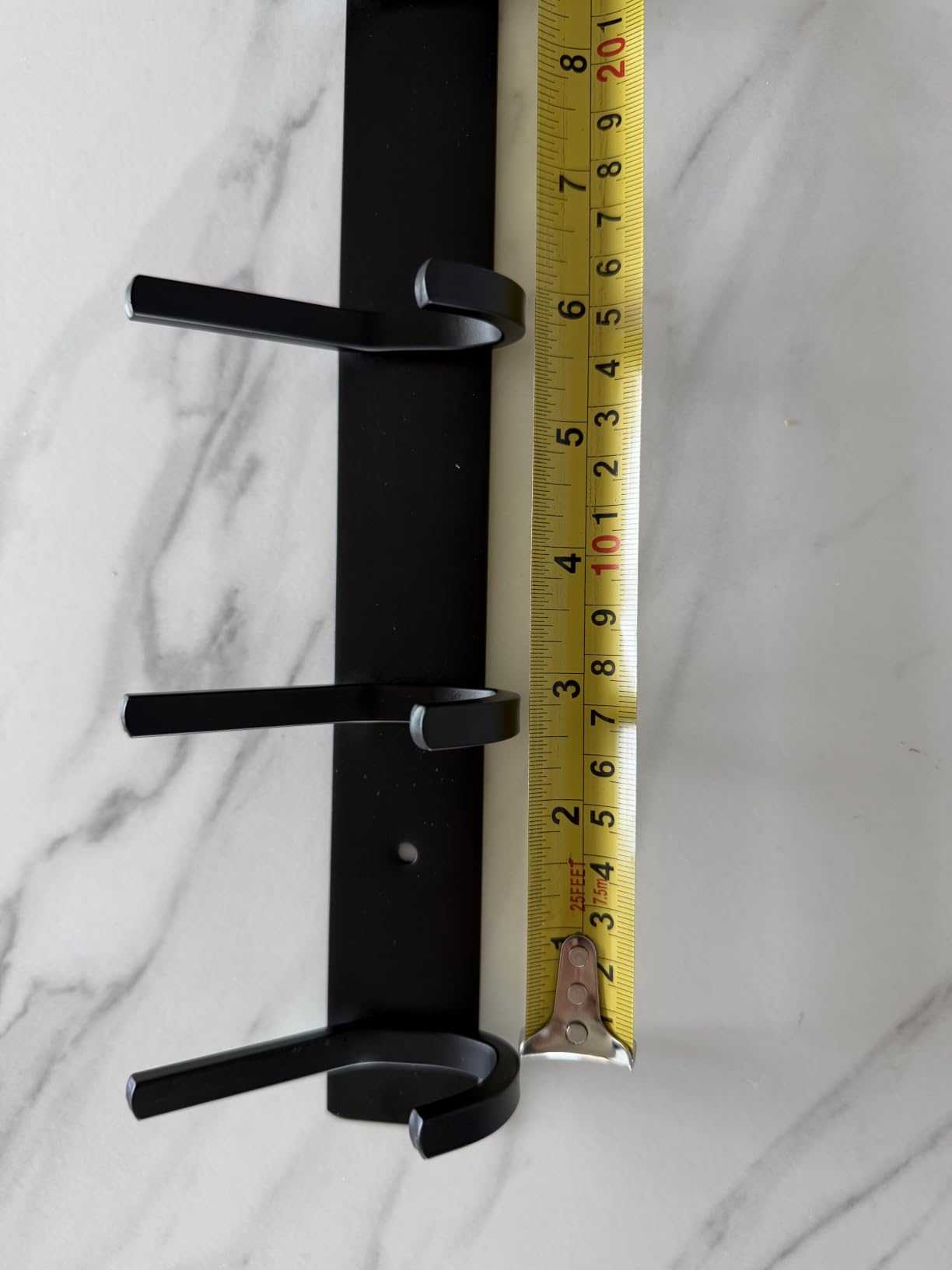 WEBI Coat Rack Wall Mounted,17-1/8 Inch Hooks for Hanging Coats,Heavy Duty Metal Hook Rail with 6 Double Dual Hooks Hanger Wall Mount for Purse Clothes Jacket Backpack Entryway,Black customer photo 1