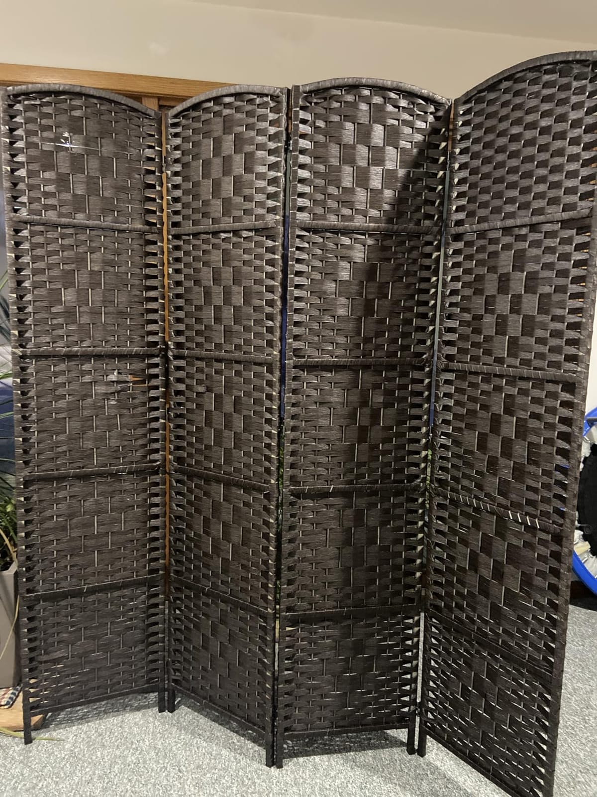 RHF Room Divider Panel,4 Panel Partition Room Dividers Screen, Dark Mocha customer photo 1