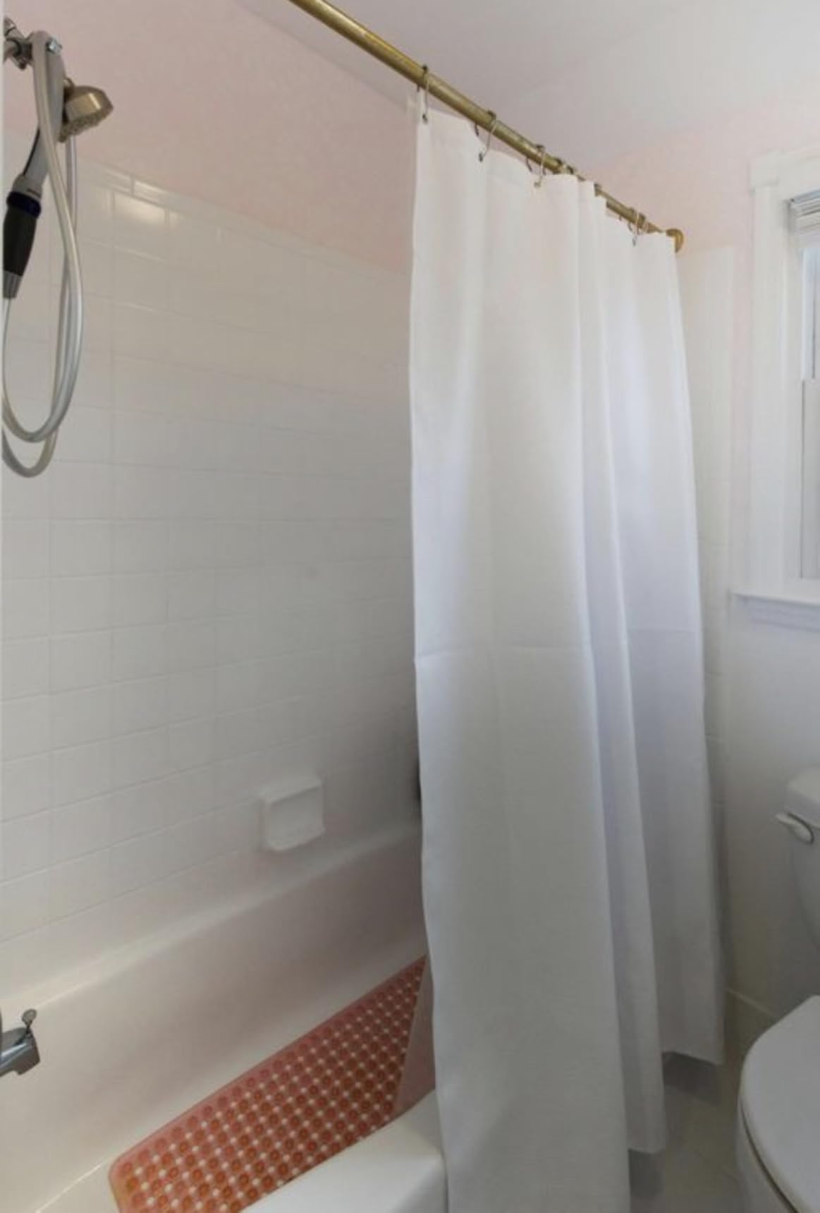 AmazerBath White Shower Curtain Fabric, Waffle Shower Curtains for Bathroom, Cloth Shower Curtain Heavy Duty, Thick Bathroom Shower Curtains Hotel Quality, Premium Polyester, 72x72 Inches customer photo 2