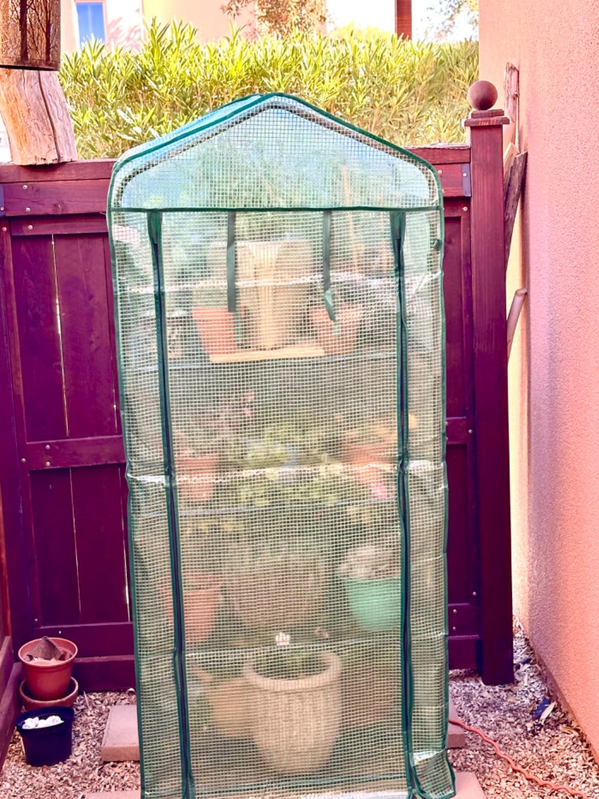 Ohuhu Mini Greenhouse for Indoor Outdoor, 27 x 19 x 62-Inch Small Plant Green House 4-Tier Rack Stand Portable Greenhouses with Durable PE Cover for Seedling, Ideal Gardening Gifts for Women Men customer photo 1