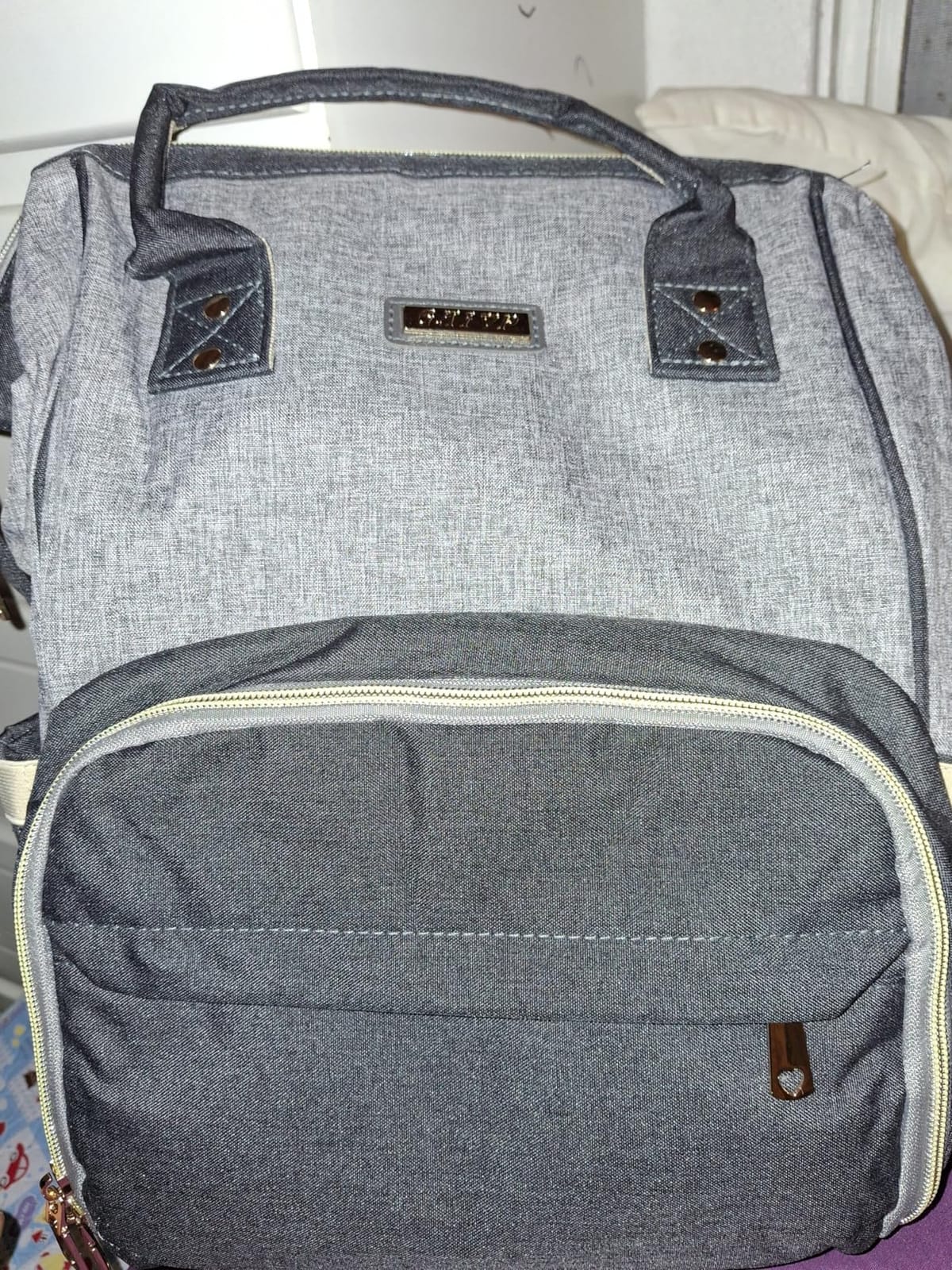 GAIVP Diaper Bag Backpack for Women, Baby Bags for Girls,Diaper Bag with Changing Pad, and Insulated Pockets (Dark Grey +Light Grey) customer photo 1