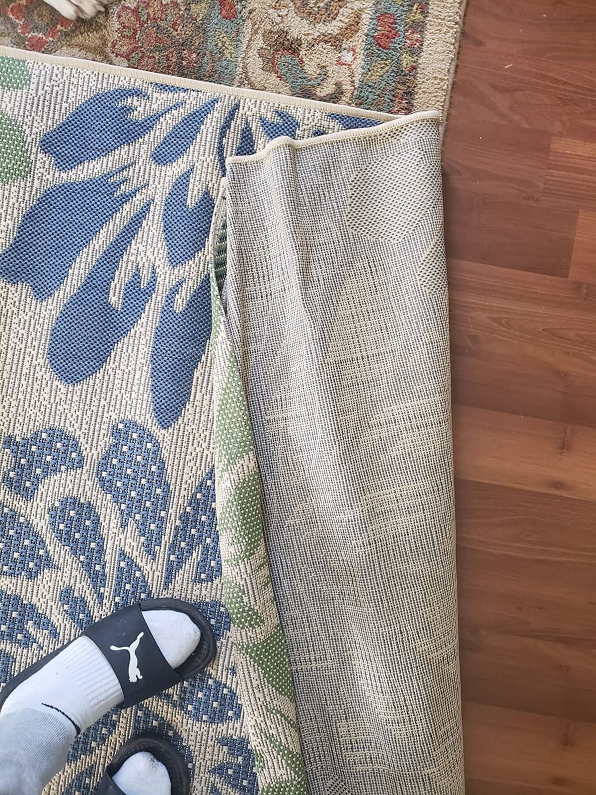 JONATHAN Y Floral Textured Weave Indoor Outdoor Area Rug 4X6 Navy/Aqua, Zinnia Modern for Backyard, Patio, Porch, Easy-Cleaning, High Traffic, Pet-Friendly, Non-Shedding (SMB110C-4) customer photo 1