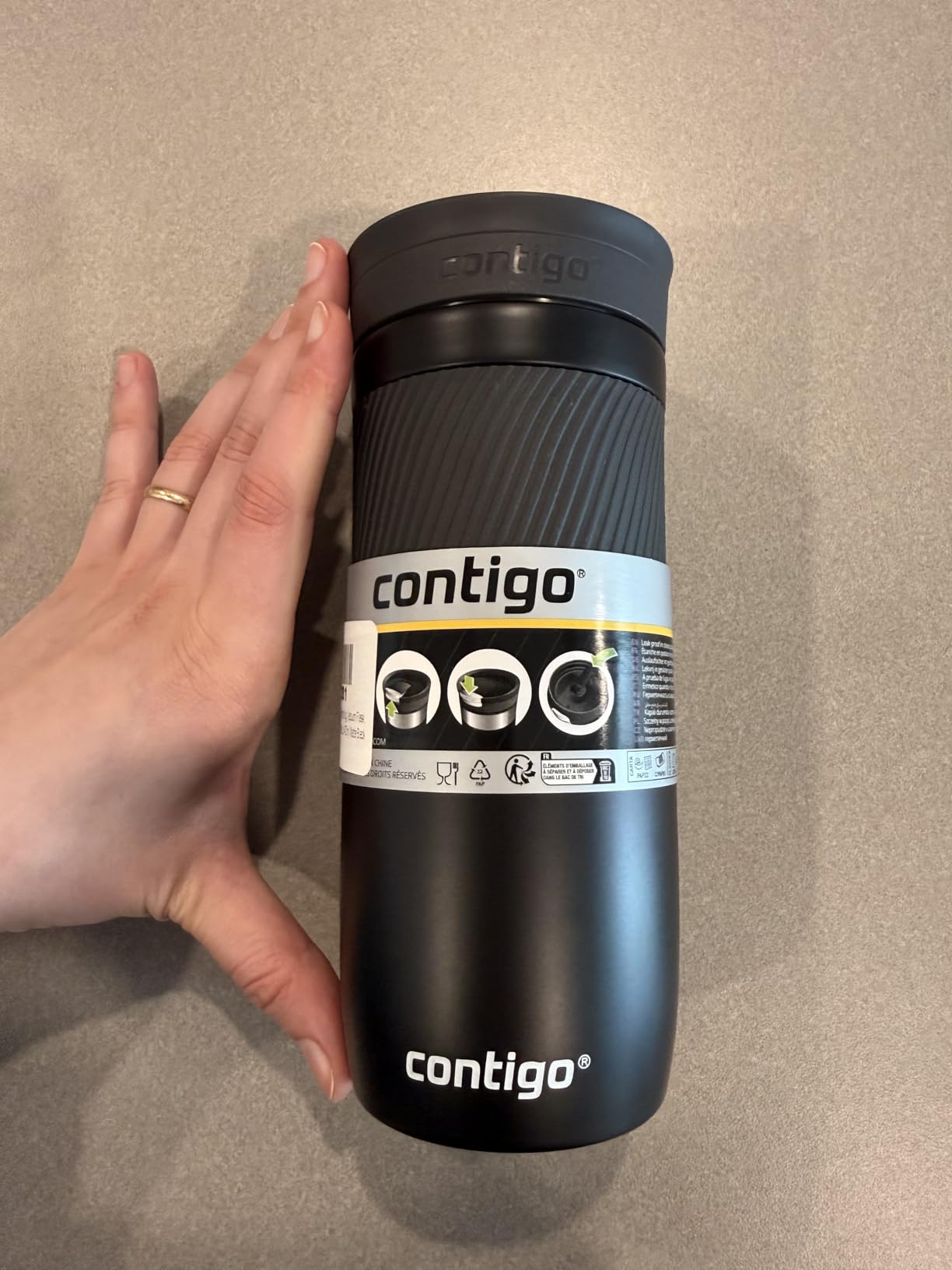 Contigo Byron Snapseal Travel Mug, Stainless Steel Thermal mug, vacuum flask, leakproof tumbler, coffee mug with BPA free Easy-Clean Lid, 720 ml, Gunmetal customer photo 2
