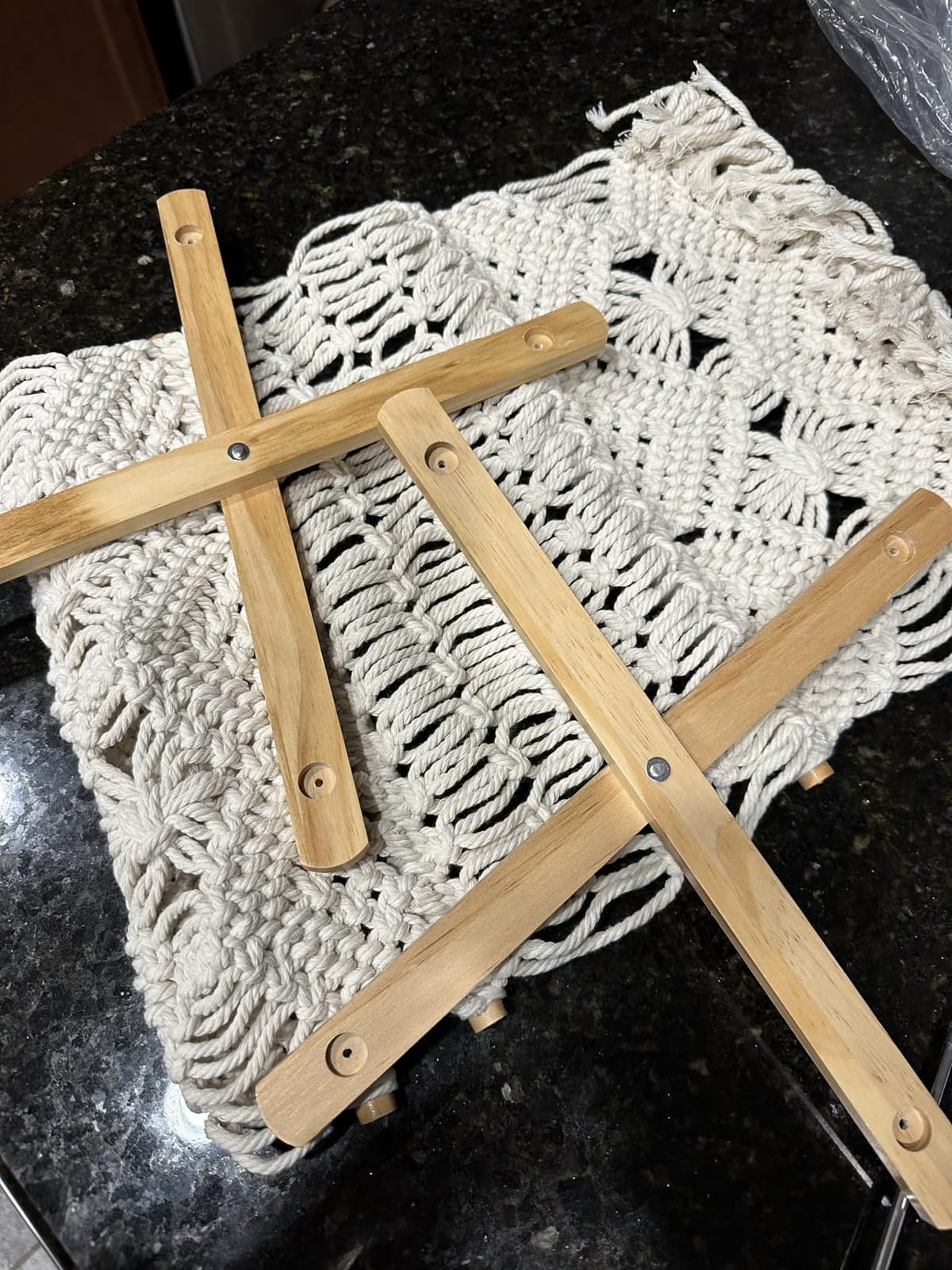 Mkono Macrame Magazine Holder, Boho Woven Book Rack Basket, 11.2